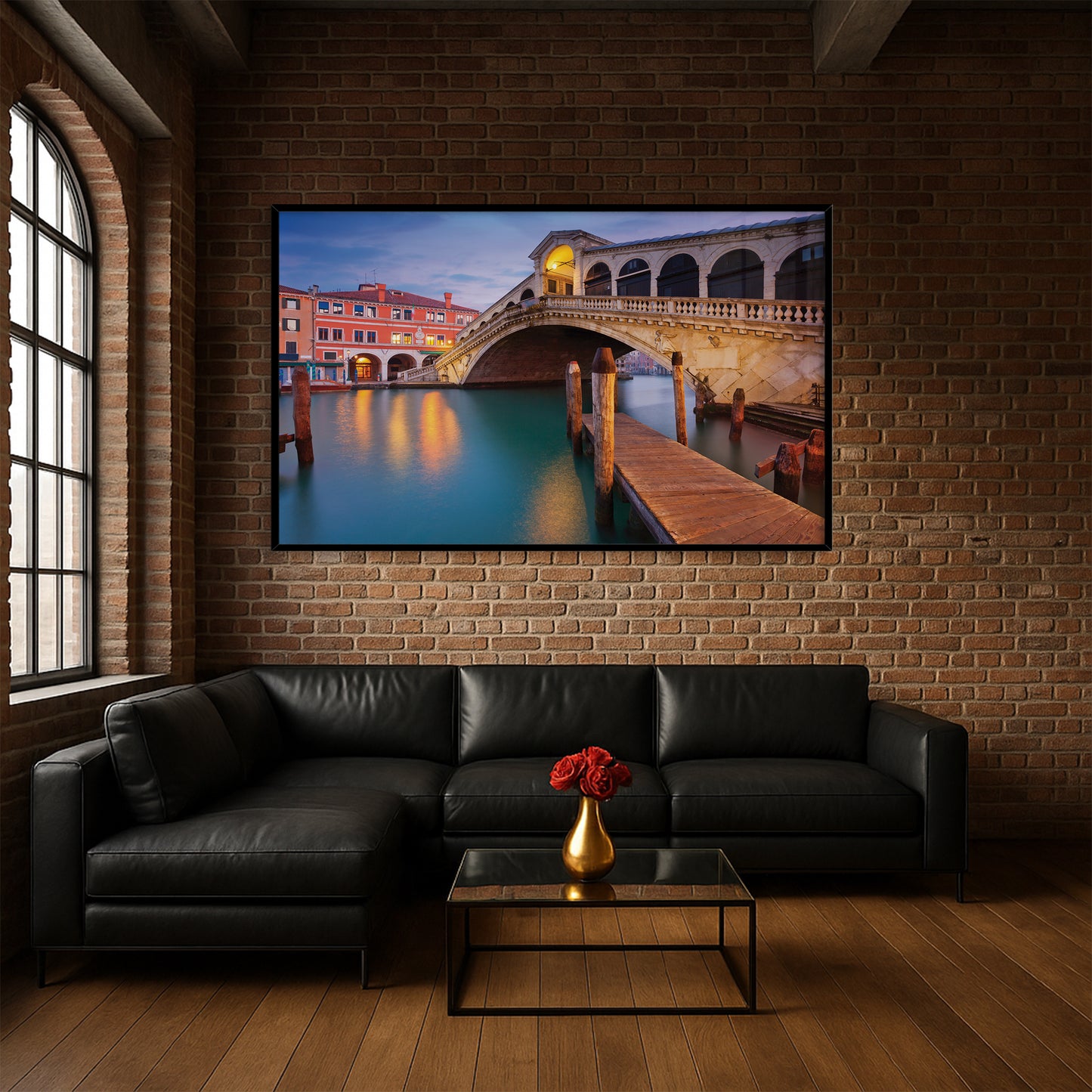 Rialto Bridge by Night β Venetian Reflections Wall Art, Italy Fine Art Photography