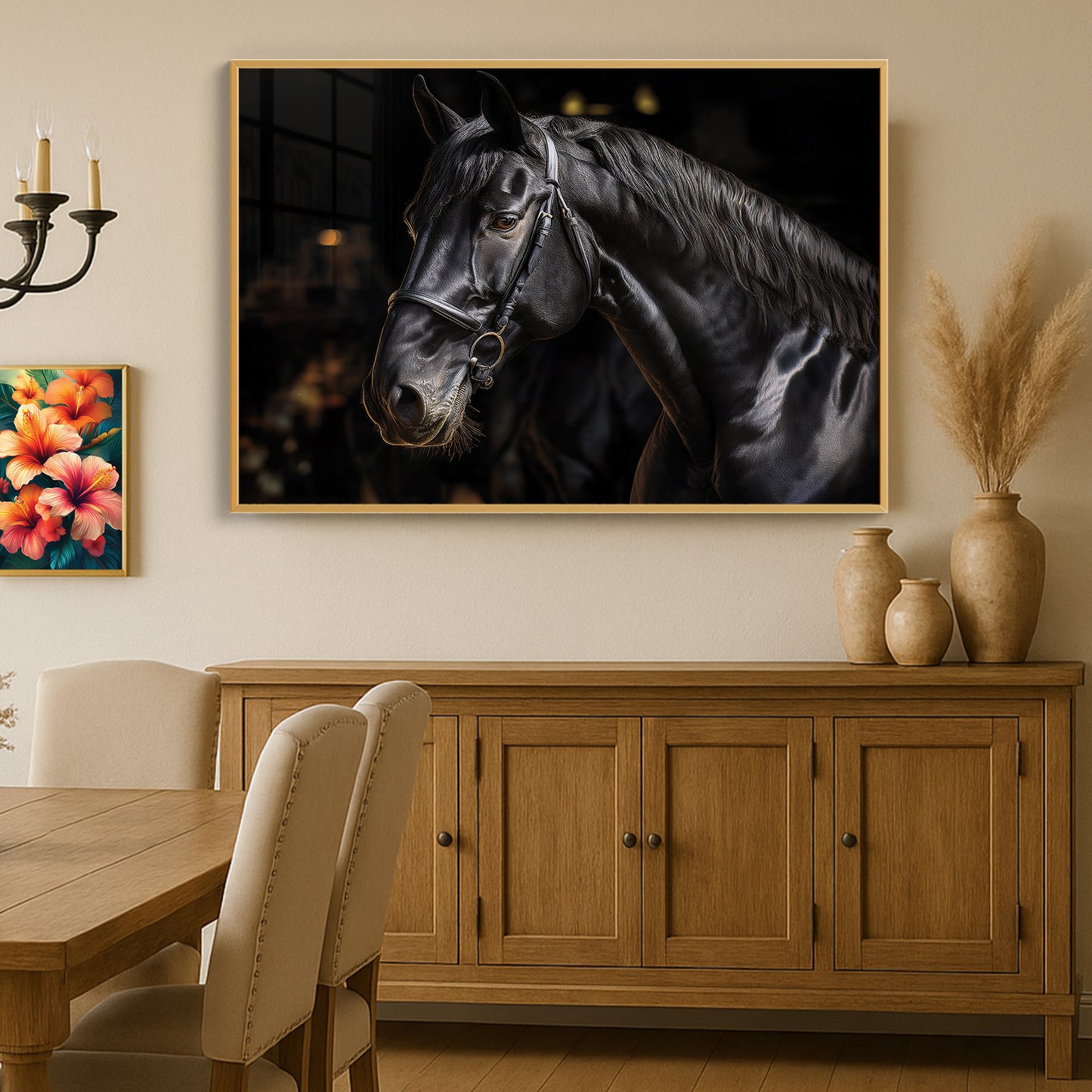 Noble Gaze – Black Percheron in Warm Light