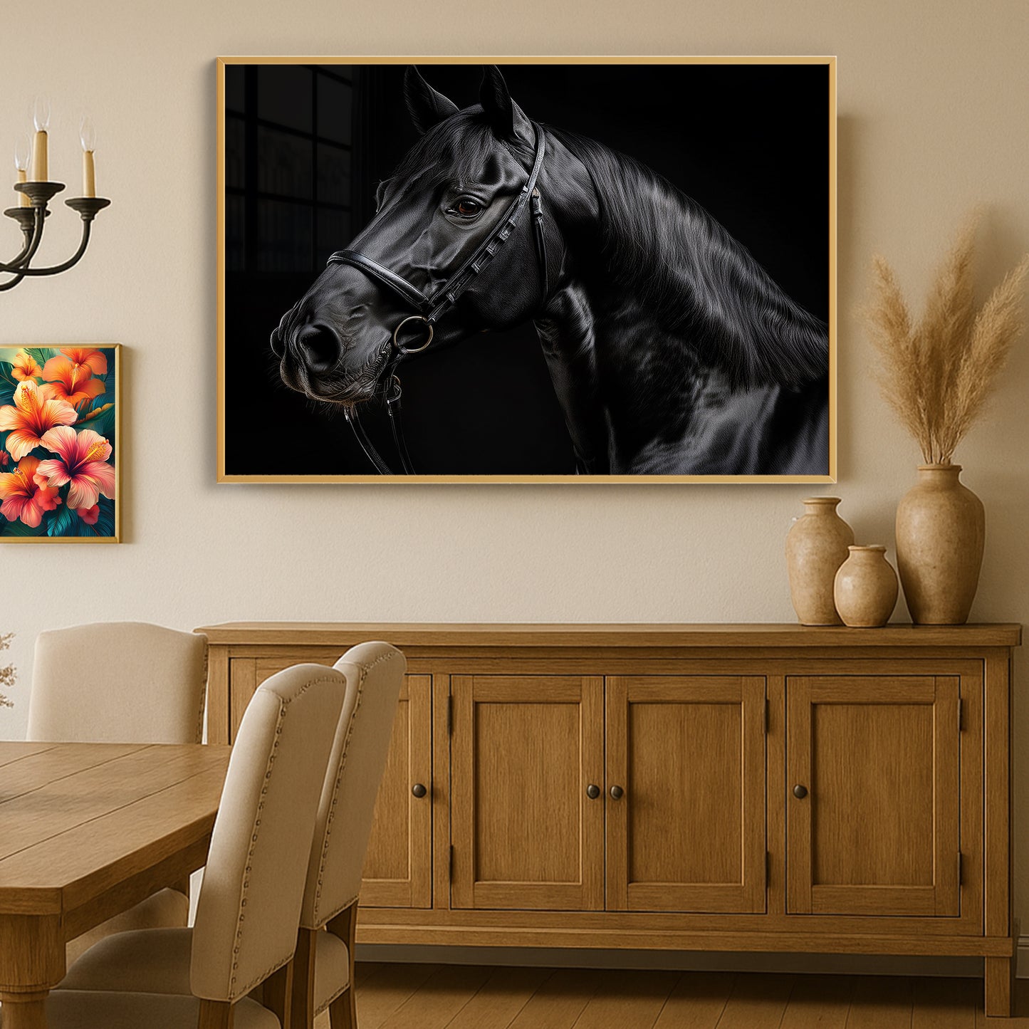 Midnight Elegance β Close-Up of Black Percheron Horse