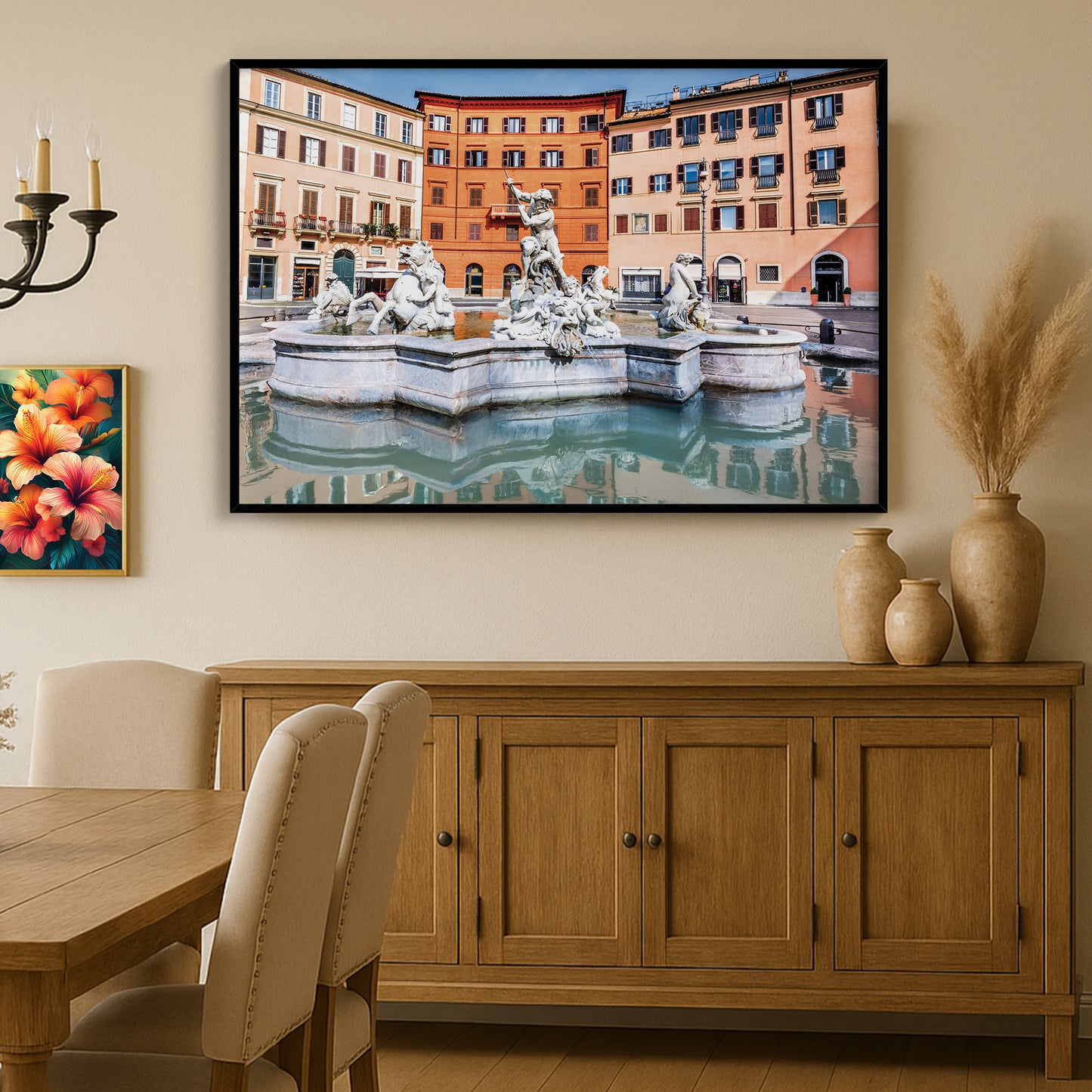 Fountain of Neptune – Baroque Sculpture in Piazza Navona, Rome | Premium Wall Art