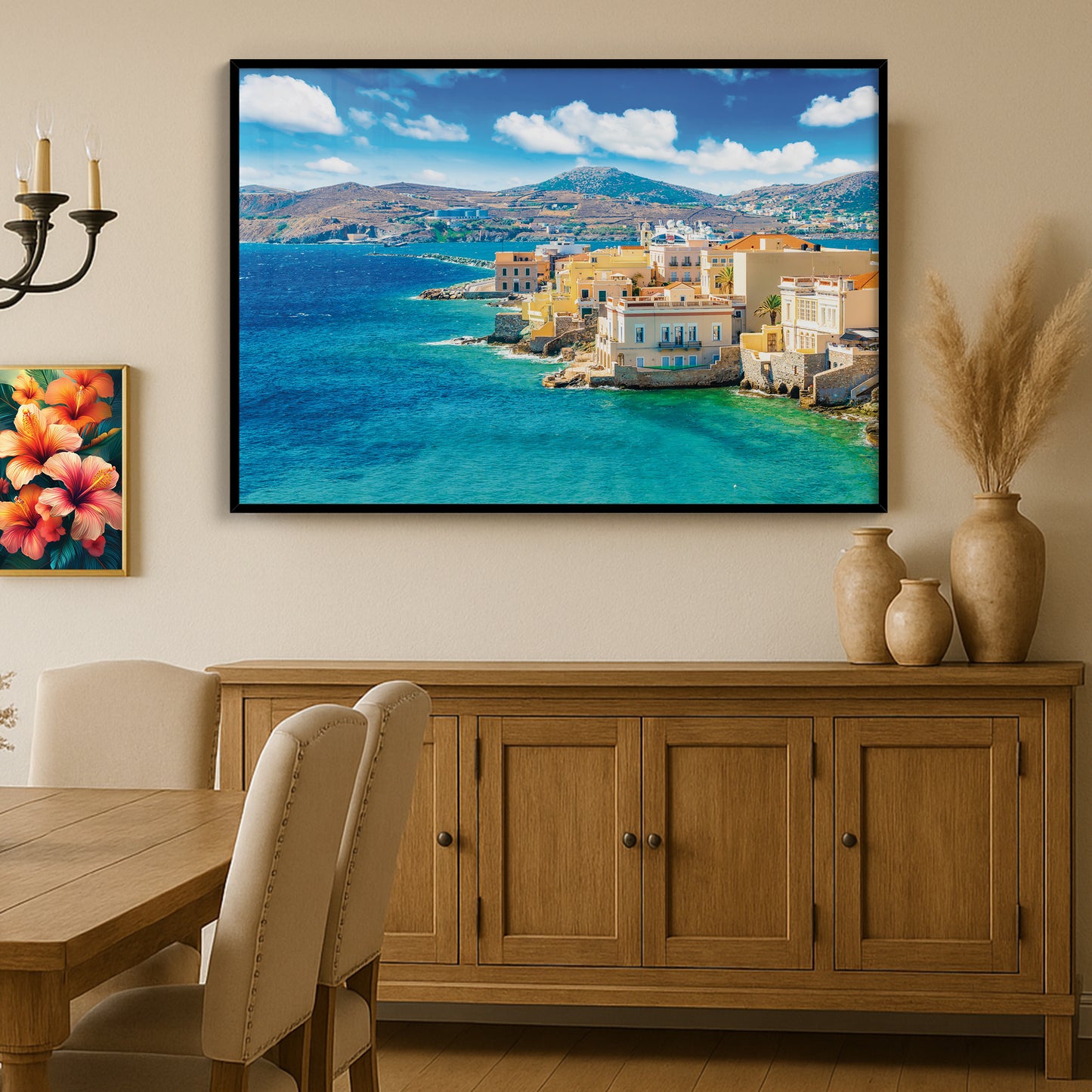 Syros Island Coastline – Greek Island Wall Art, Seaside Architecture Print