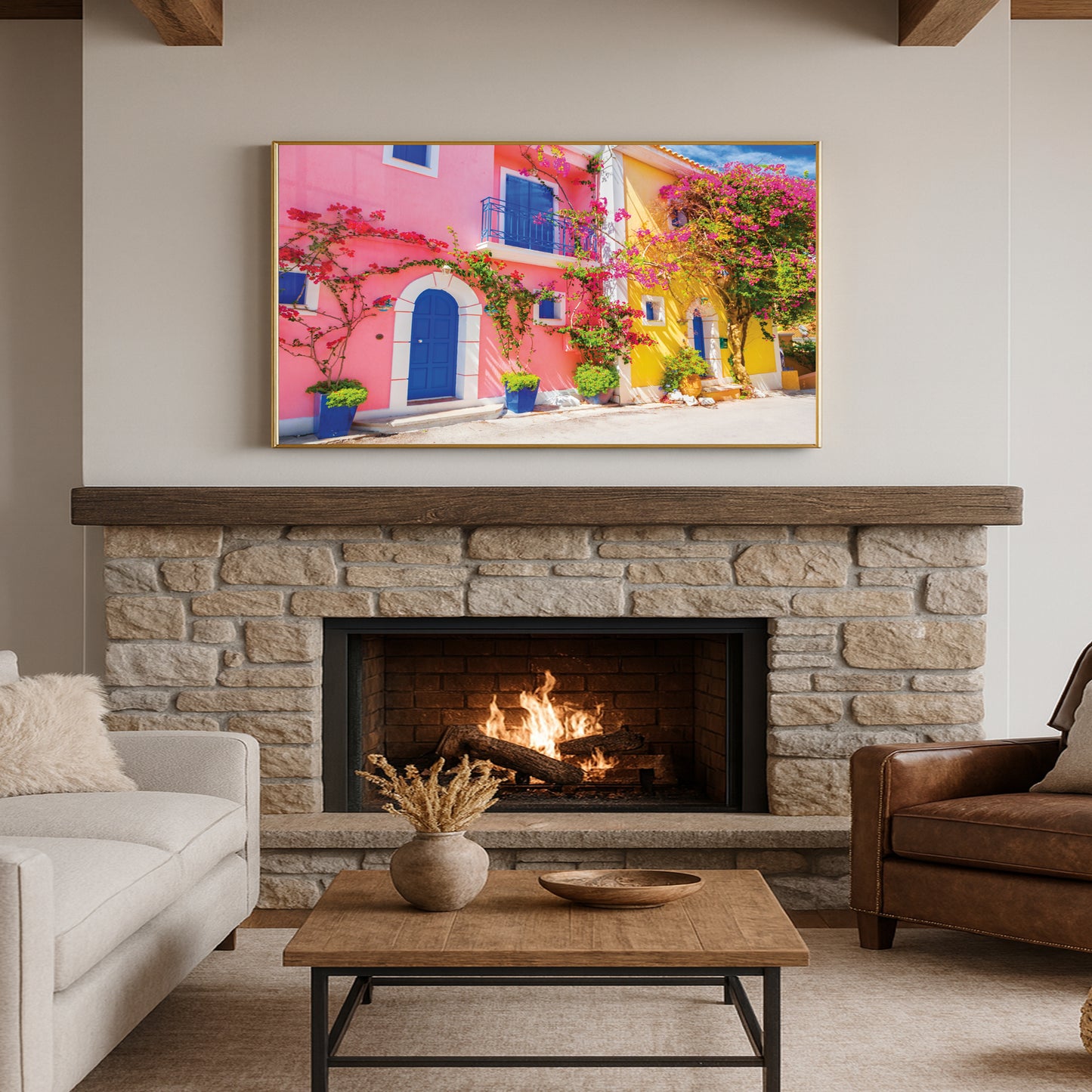 Blooming Bougainvillea – Colorful Greece Wall Art, Mediterranean Home Decor