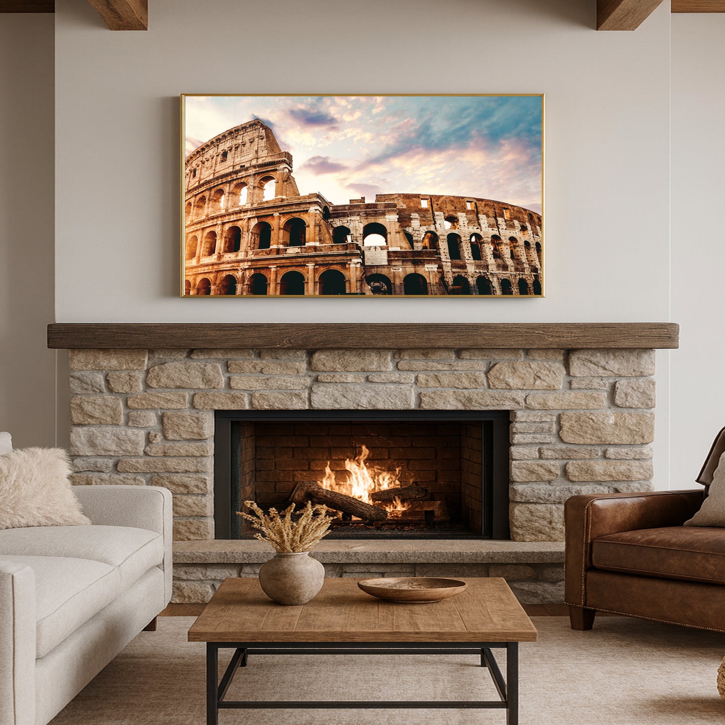Colosseum β Rome Wall Art Photography Print, Ancient Architecture, Sunset Sky