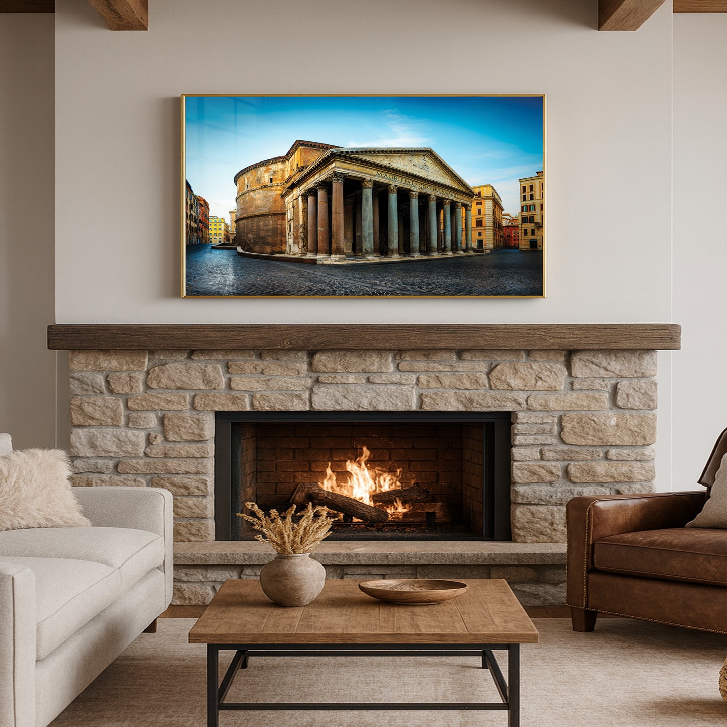 Pantheon of Rome – Ancient Temple with Corinthian Columns, Luxury UV Gloss Wall Art