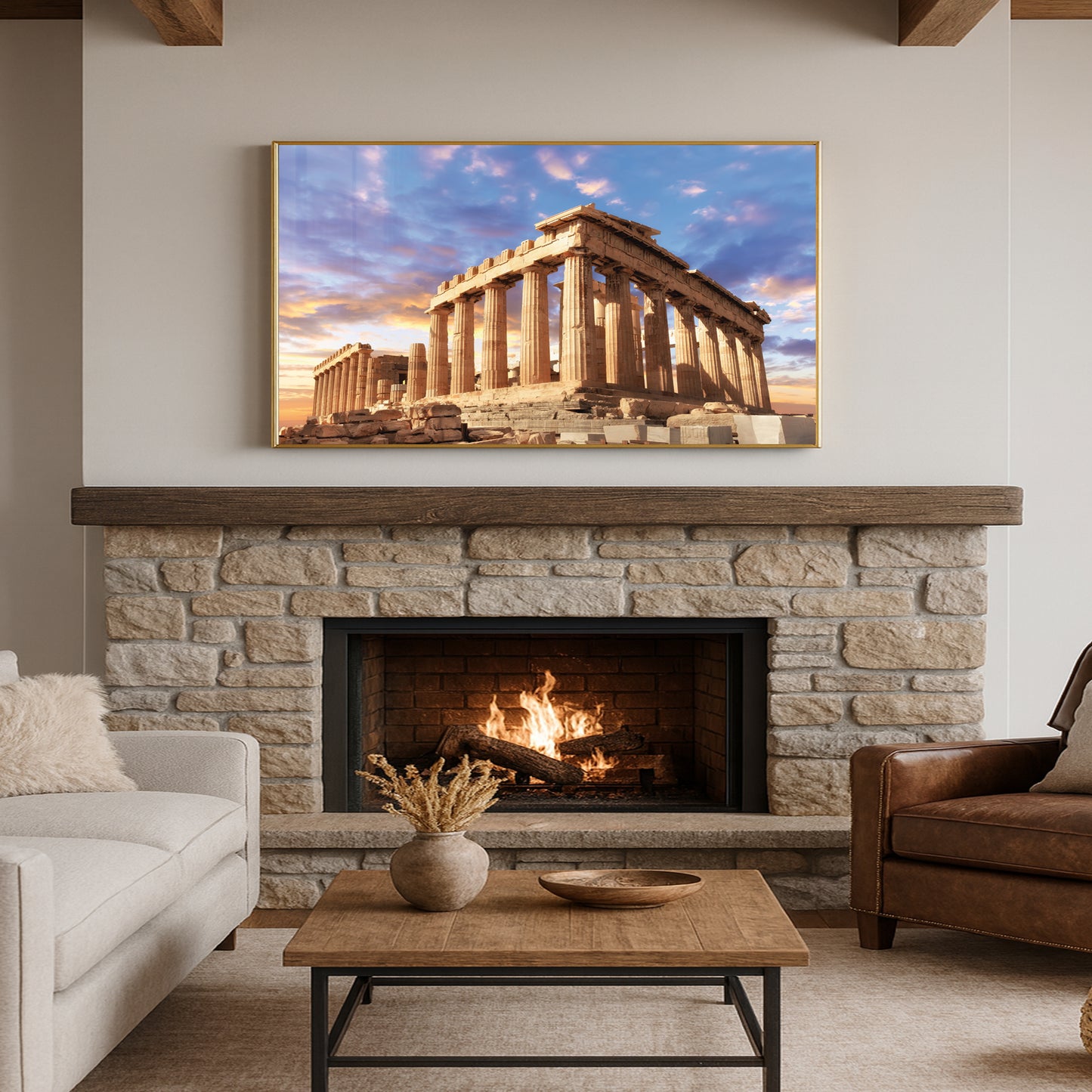 Parthenon at Sunset โ Athens Greece Ancient Architecture Print