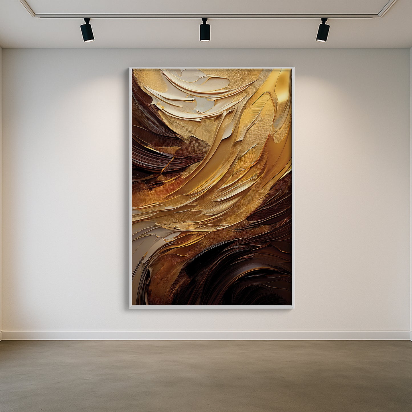 Gold Abstract Wall Art – Textured Modern Elegance