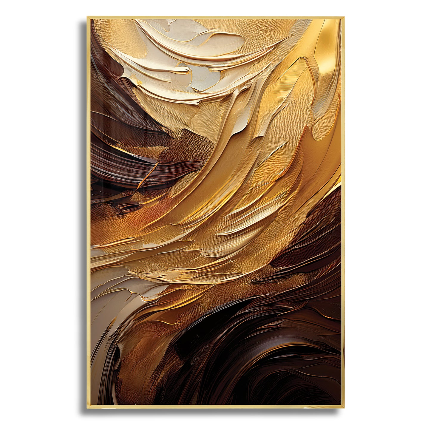 Gold Abstract Wall Art – Textured Modern Elegance