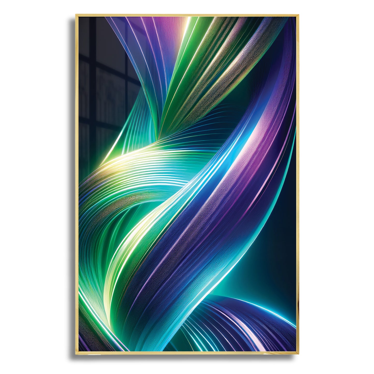 Radiant Ribbon Light Abstract Wall Art – Futuristic Modern Décor