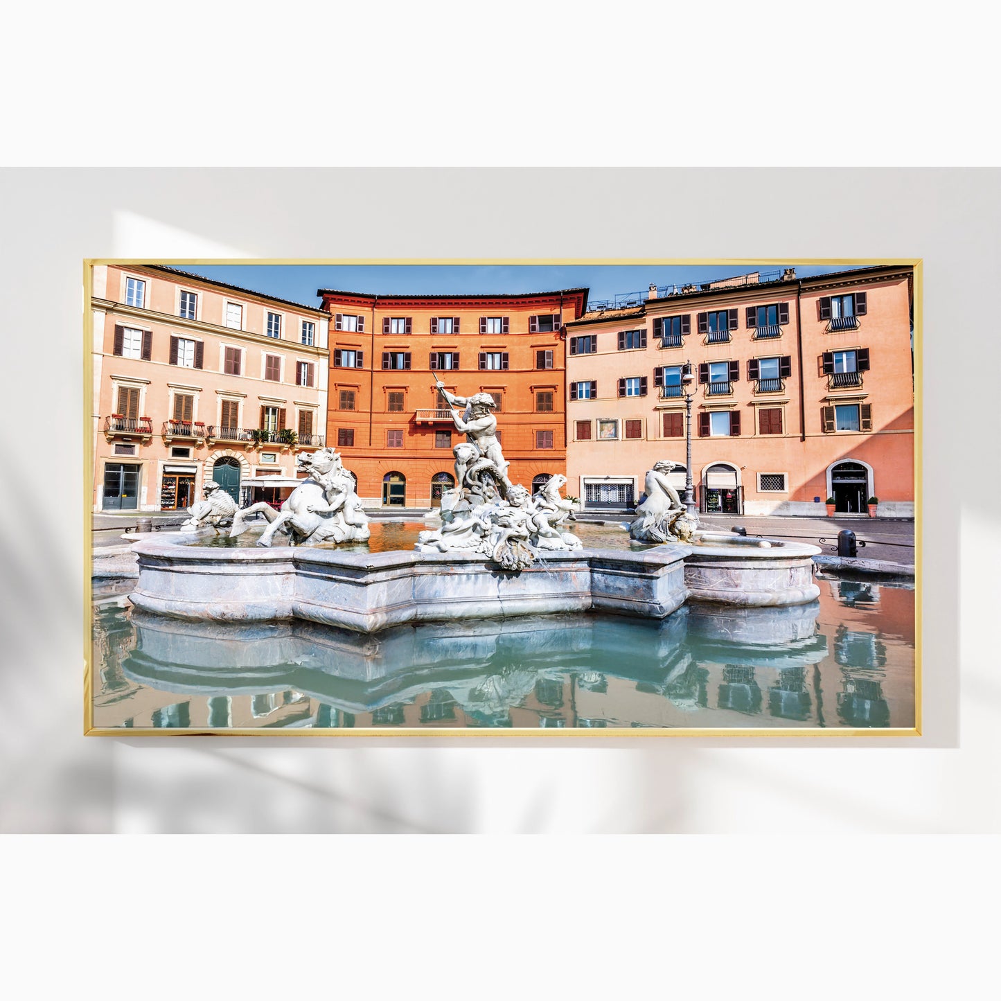 Fountain of Neptune – Baroque Sculpture in Piazza Navona, Rome | Premium Wall Art