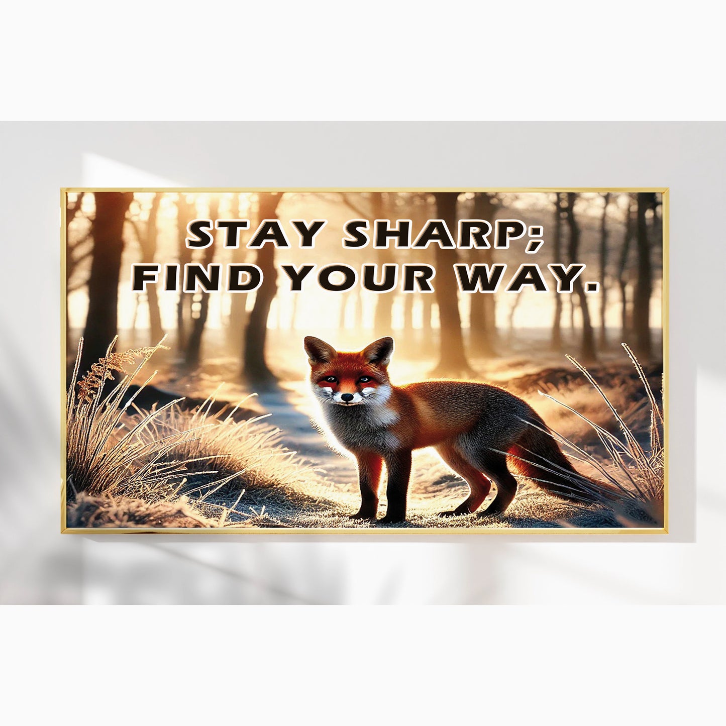The Clever Fox – Stay Sharp, Motivational Wall Art