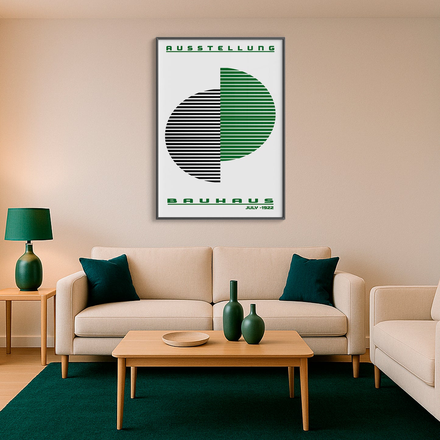 Lines of Thought – Bauhaus Exhibition 1922 | Luxury Framed Glass Art (Multiple Colors)