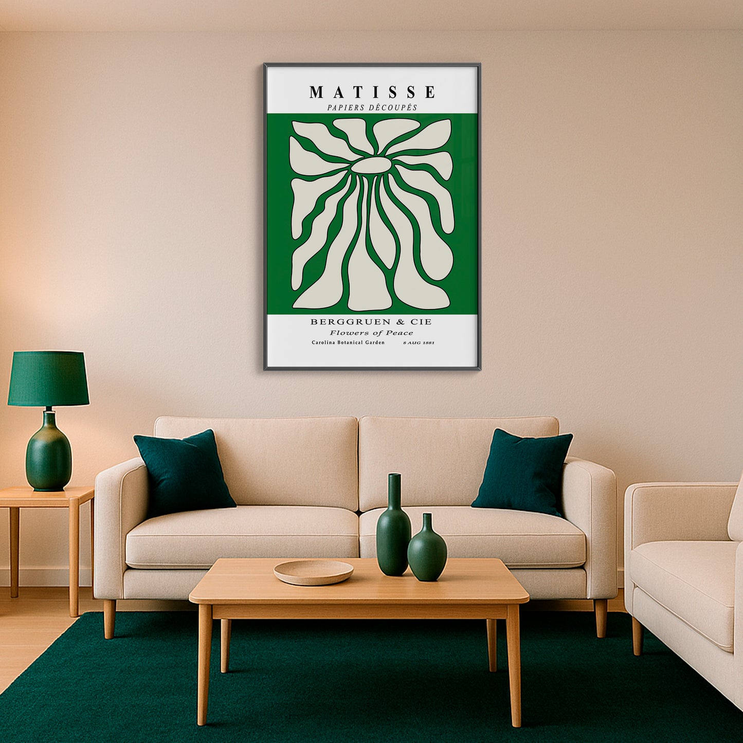 Timeless Elegance - Modern Matisse Inspired Geometric Wall Art β Luxury Glass Framed Wall Decoration (Multiple Colors)