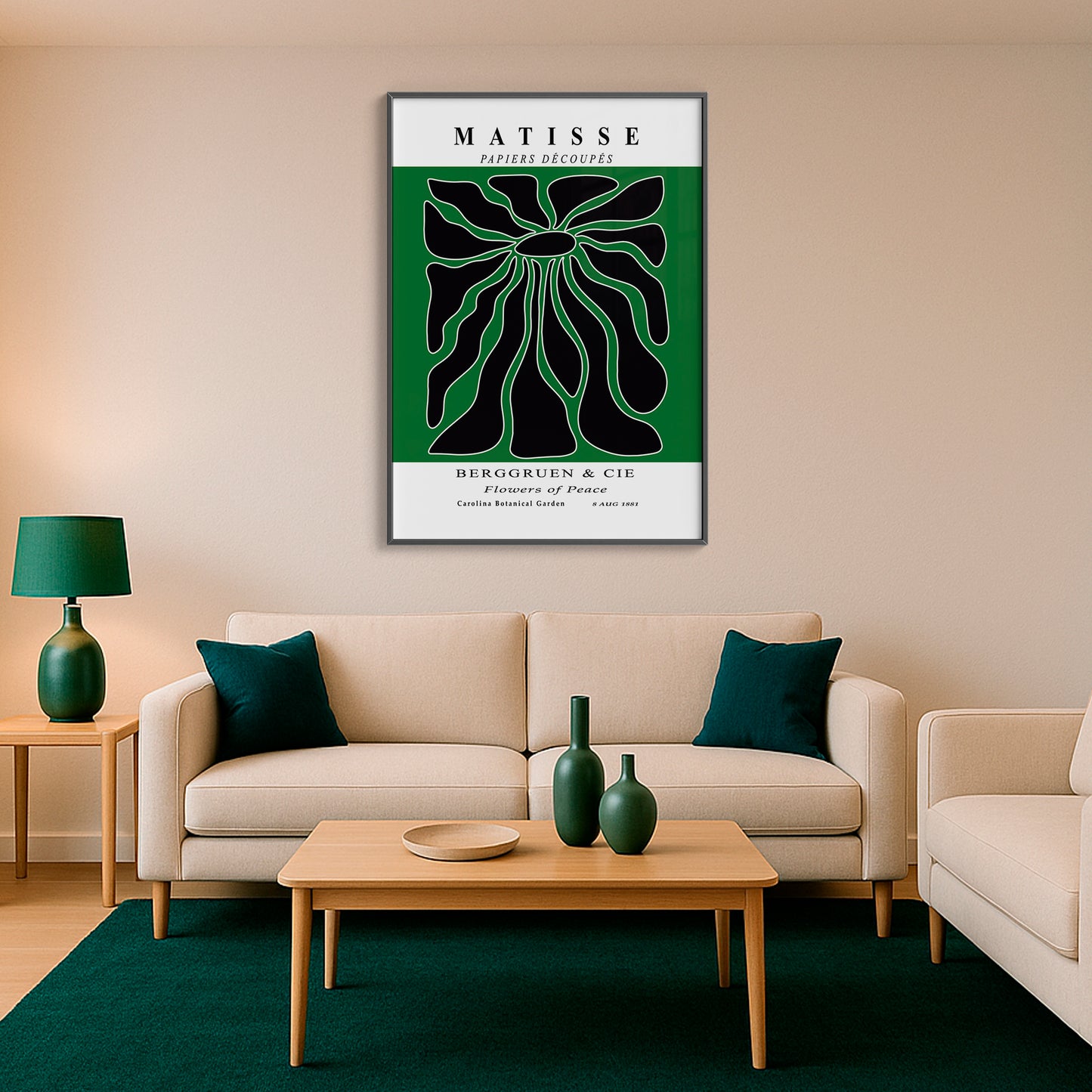 Radiant Bloom - Modern Matisse Inspired Geometric Wall Art β Luxury Glass Wall Decoration (Multiple Colors)