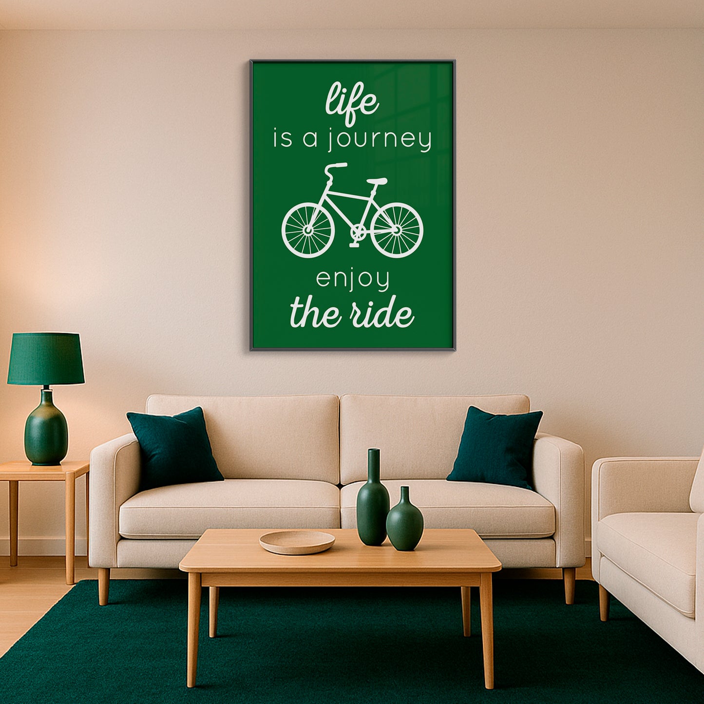 Life is a Journey, Enjoy the Ride - Luxury Glass Framed Wall Art (Multiple Colors)