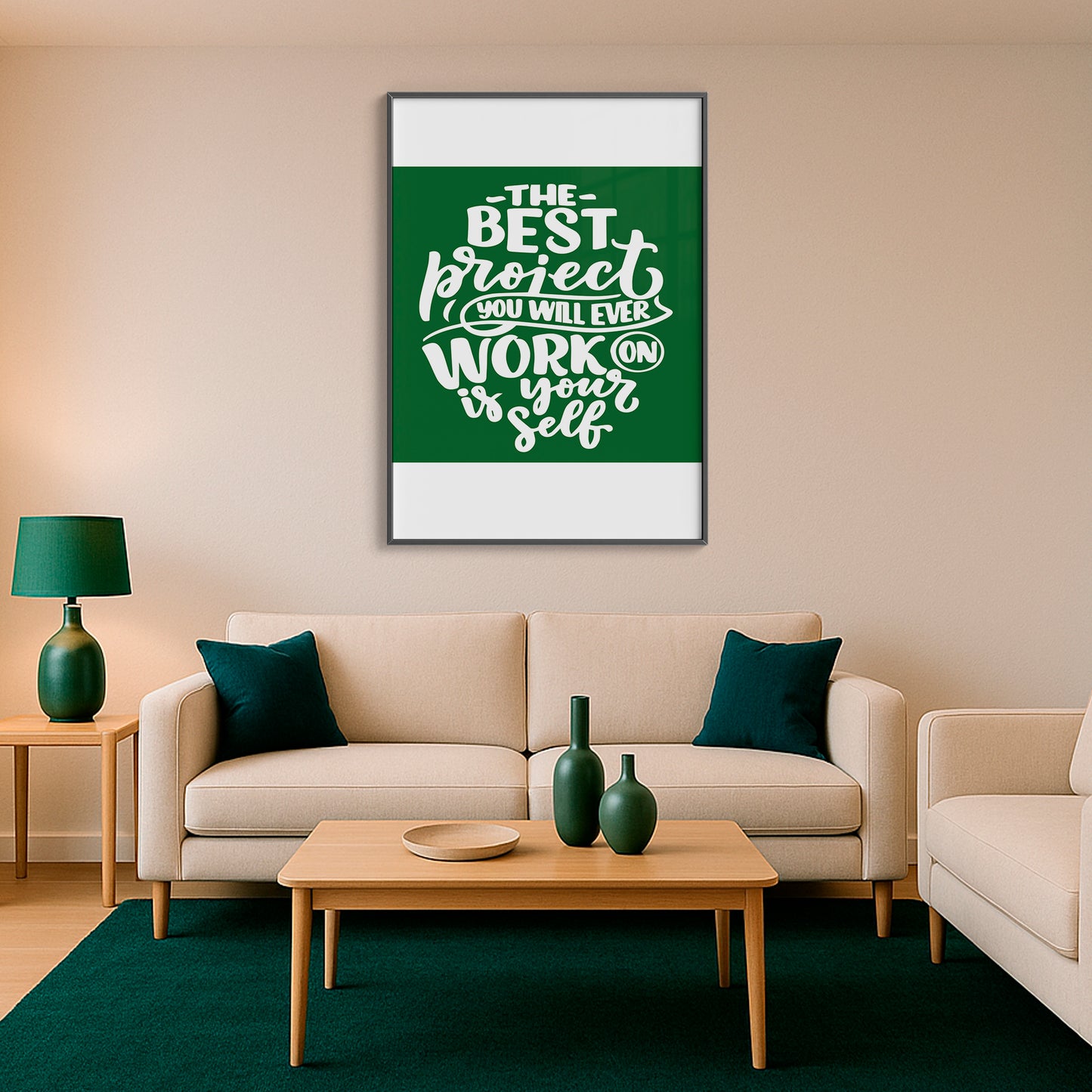 Elevate & Empower β The Best Project Is YOU - Luxury Glass Wall Art