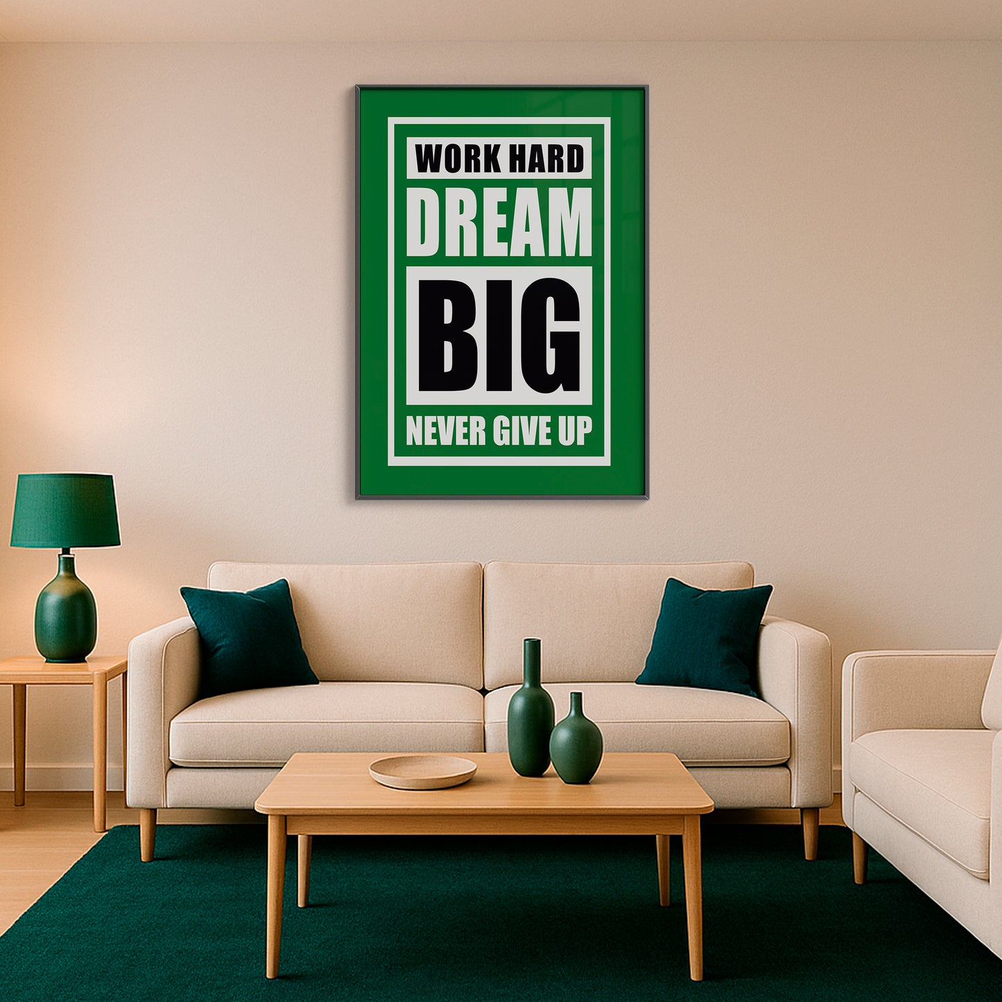 Fuel Your Hustle β Work Hard. Dream Big. Never Give Up - Luxury Framed Wall Art