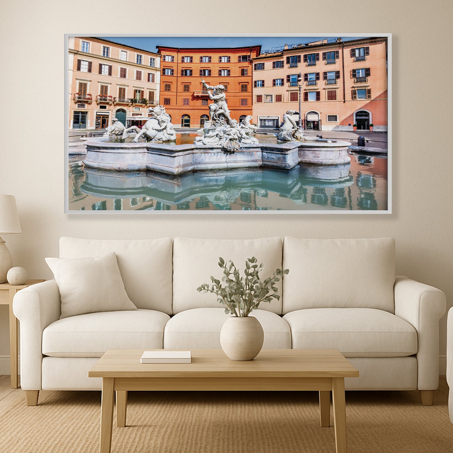 Fountain of Neptune – Baroque Sculpture in Piazza Navona, Rome | Premium Wall Art