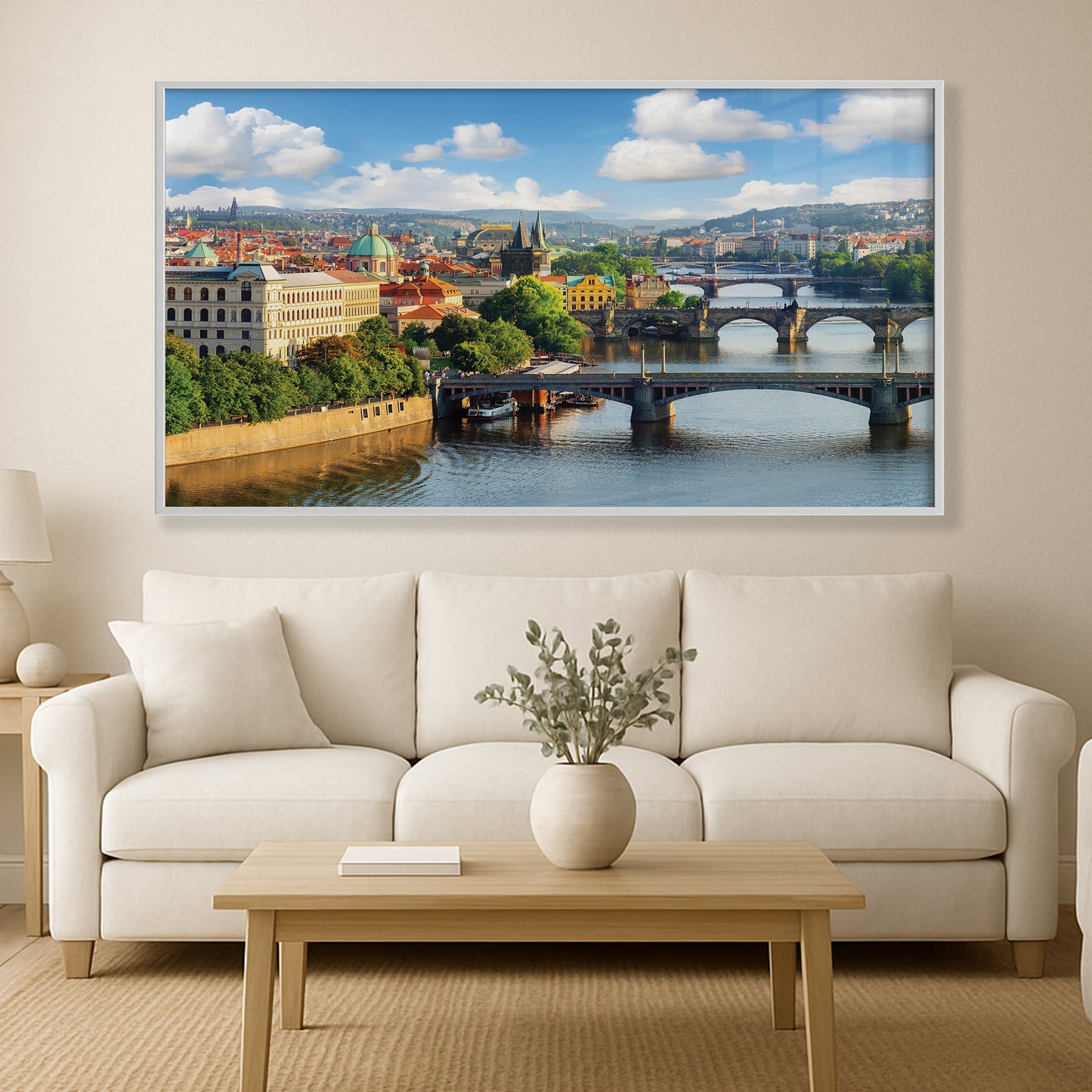 Prague Bridges Over Vltava River β European Cityscape Wall Art