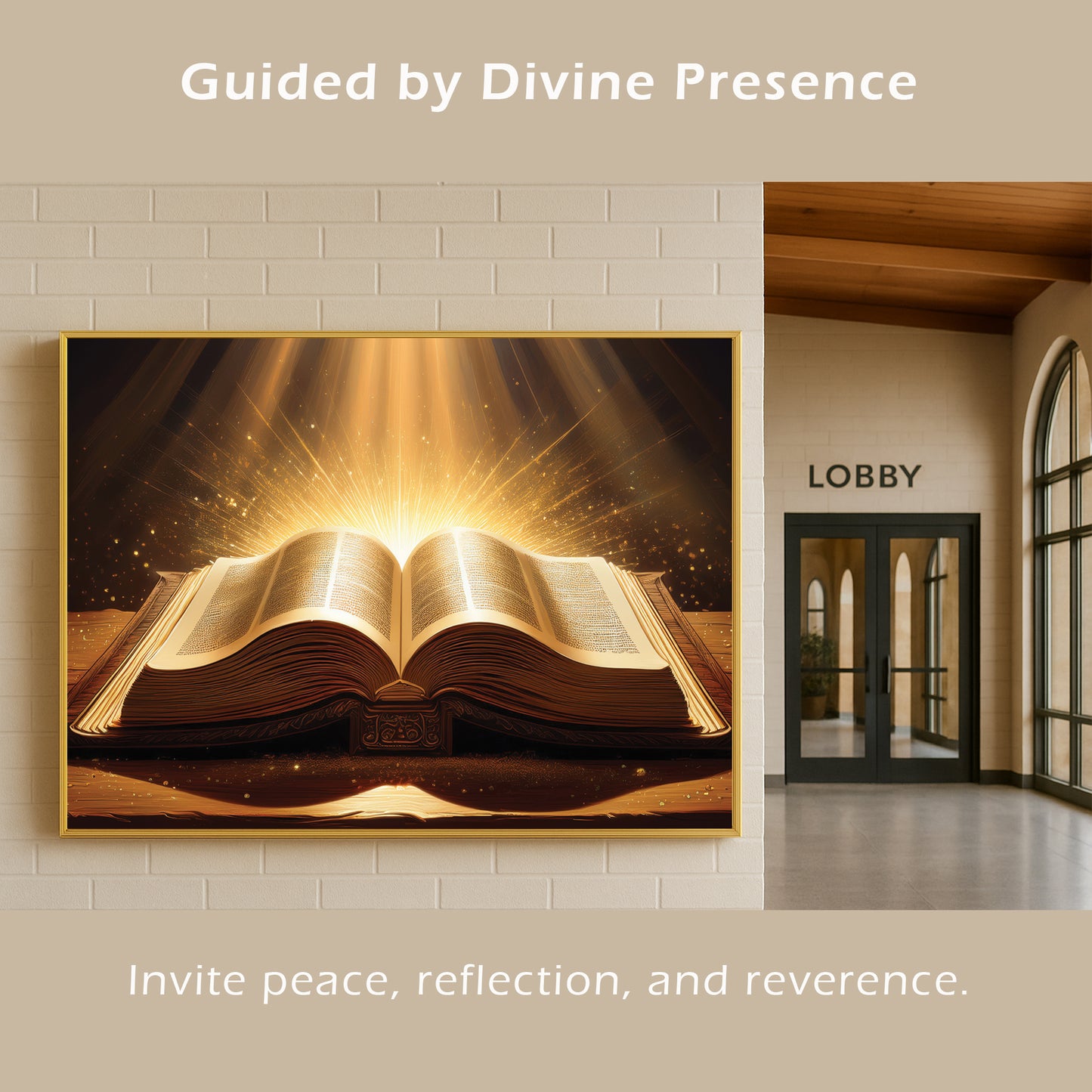 Holy Bible Illuminated Wall Art – Radiant Spiritual Décor