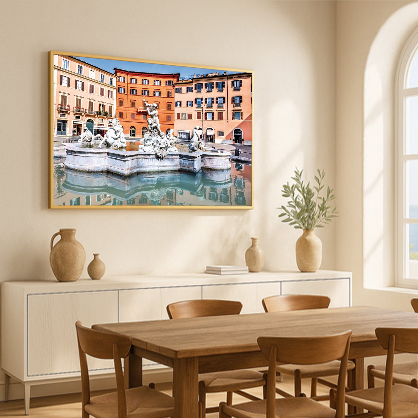 Fountain of Neptune – Baroque Sculpture in Piazza Navona, Rome | Premium Wall Art