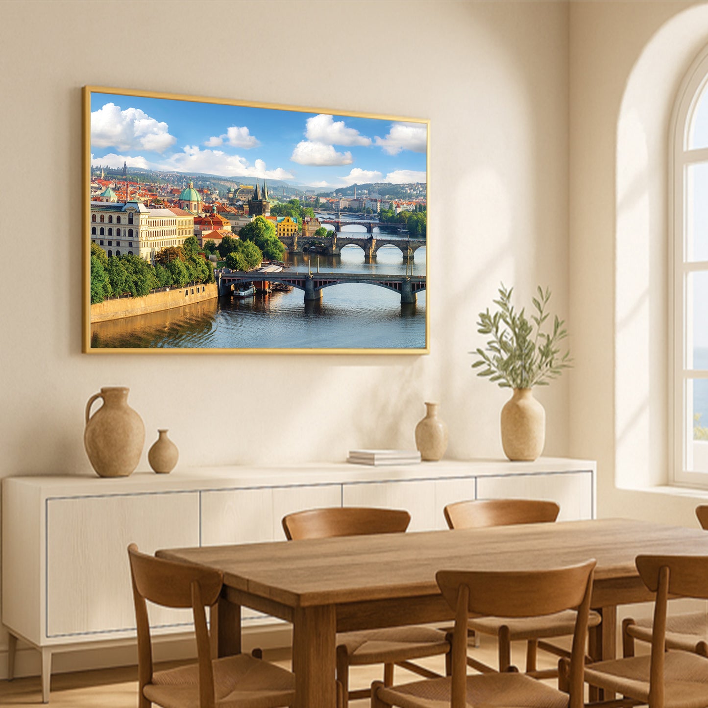 Prague Bridges Over Vltava River β European Cityscape Wall Art