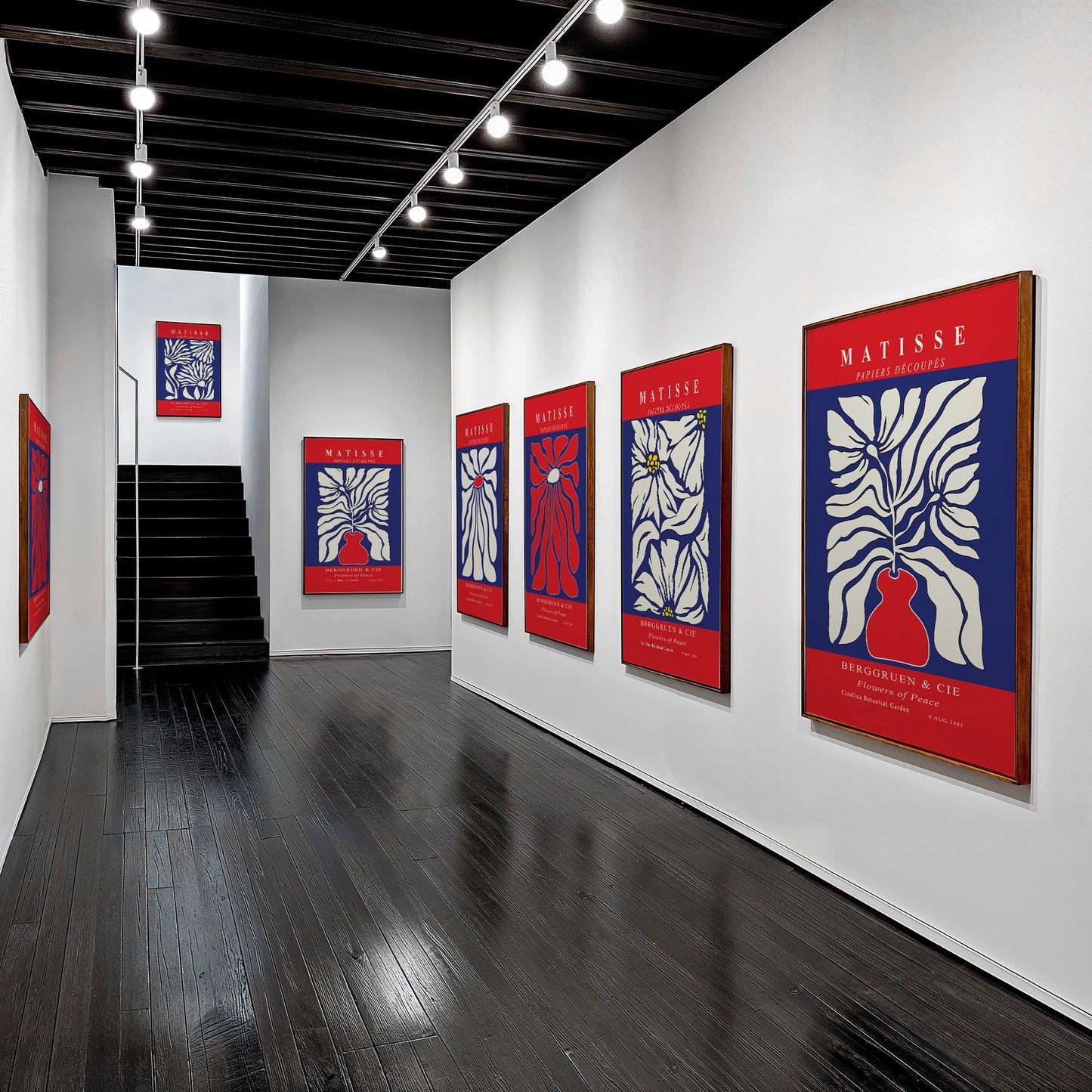 Botanic Serenity- Modern Matisse Inspired Geometric Wall Art β Luxury Framed Glass Wall Decoration (Multiple Colors)