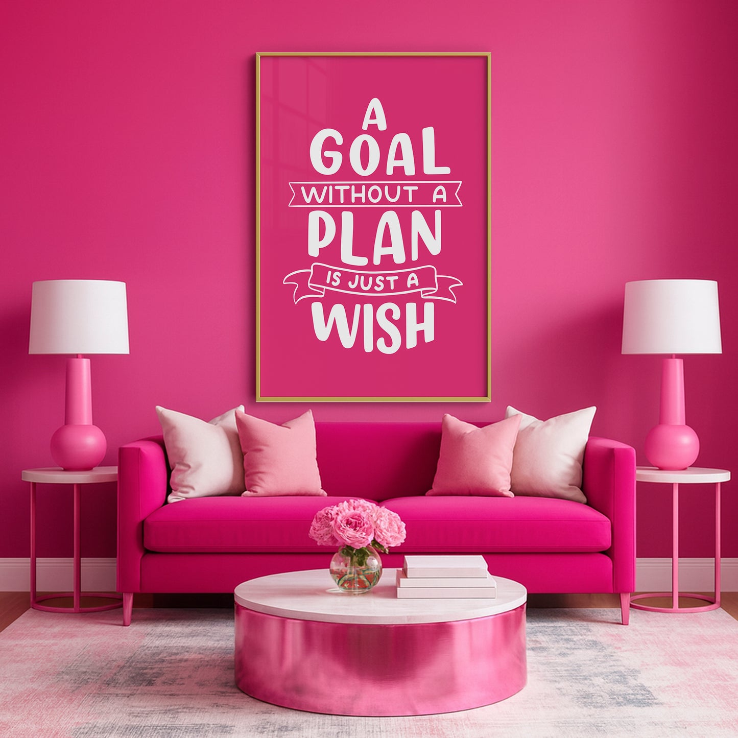A Goal Without a Plan is Just a Wish - Luxury Framed Wall Art (Multiple Colors)