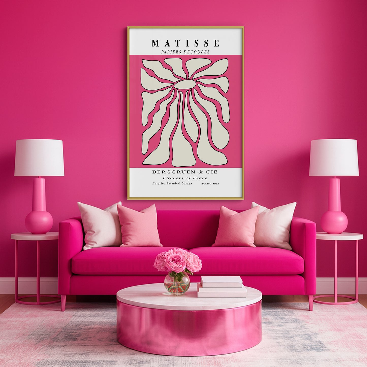 Timeless Elegance - Modern Matisse Inspired Geometric Wall Art β Luxury Glass Framed Wall Decoration (Multiple Colors)