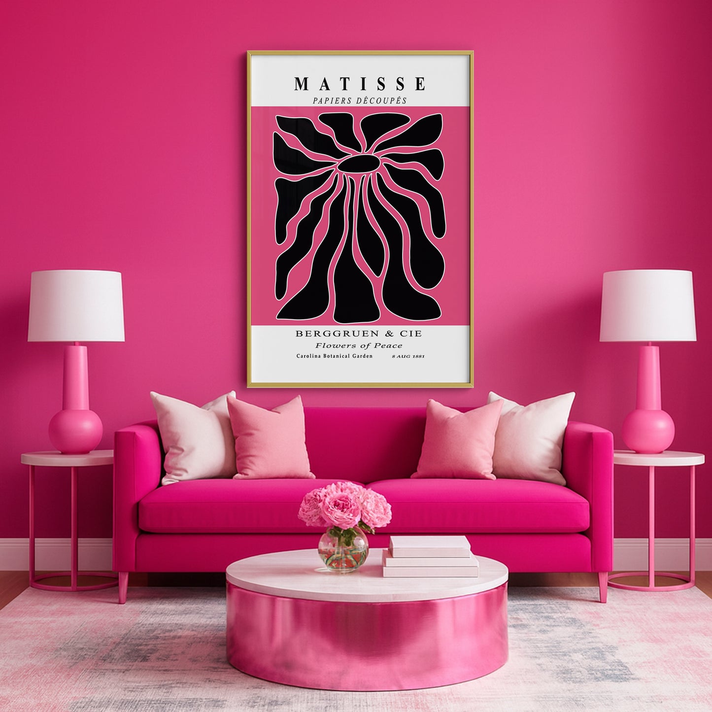 Radiant Bloom - Modern Matisse Inspired Geometric Wall Art β Luxury Glass Wall Decoration (Multiple Colors)
