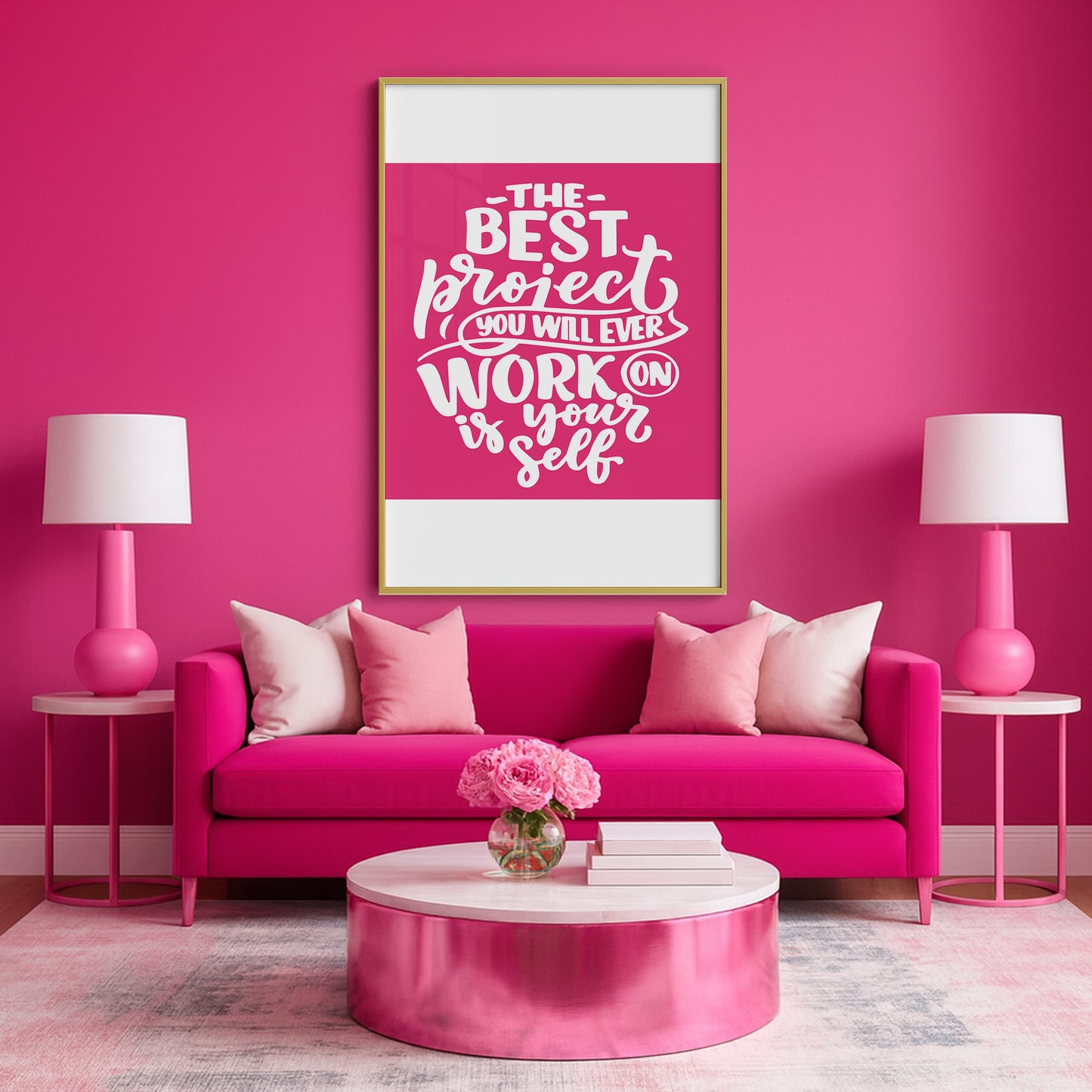 Elevate & Empower β The Best Project Is YOU - Luxury Glass Wall Art