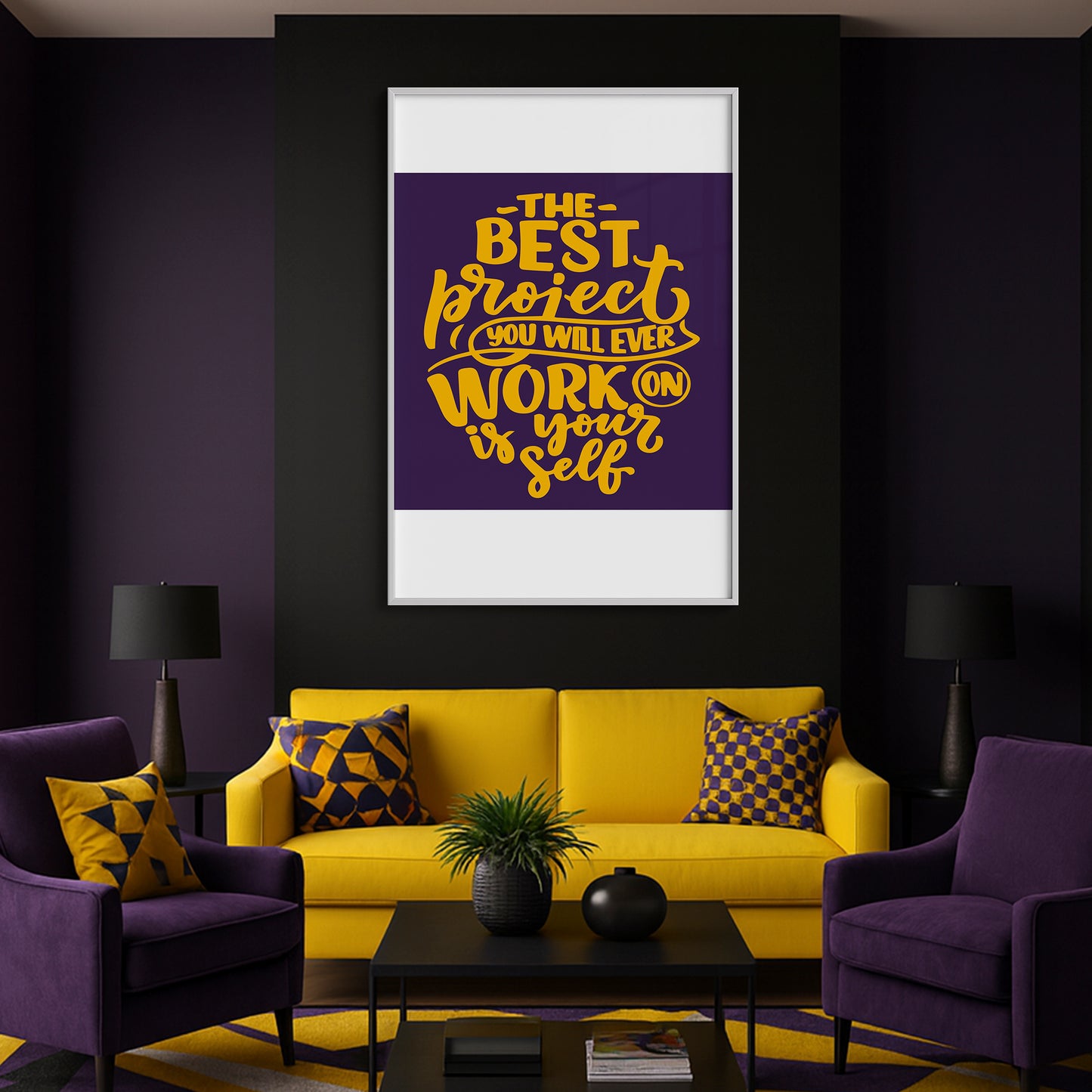 Elevate & Empower β The Best Project Is YOU - Luxury Glass Wall Art