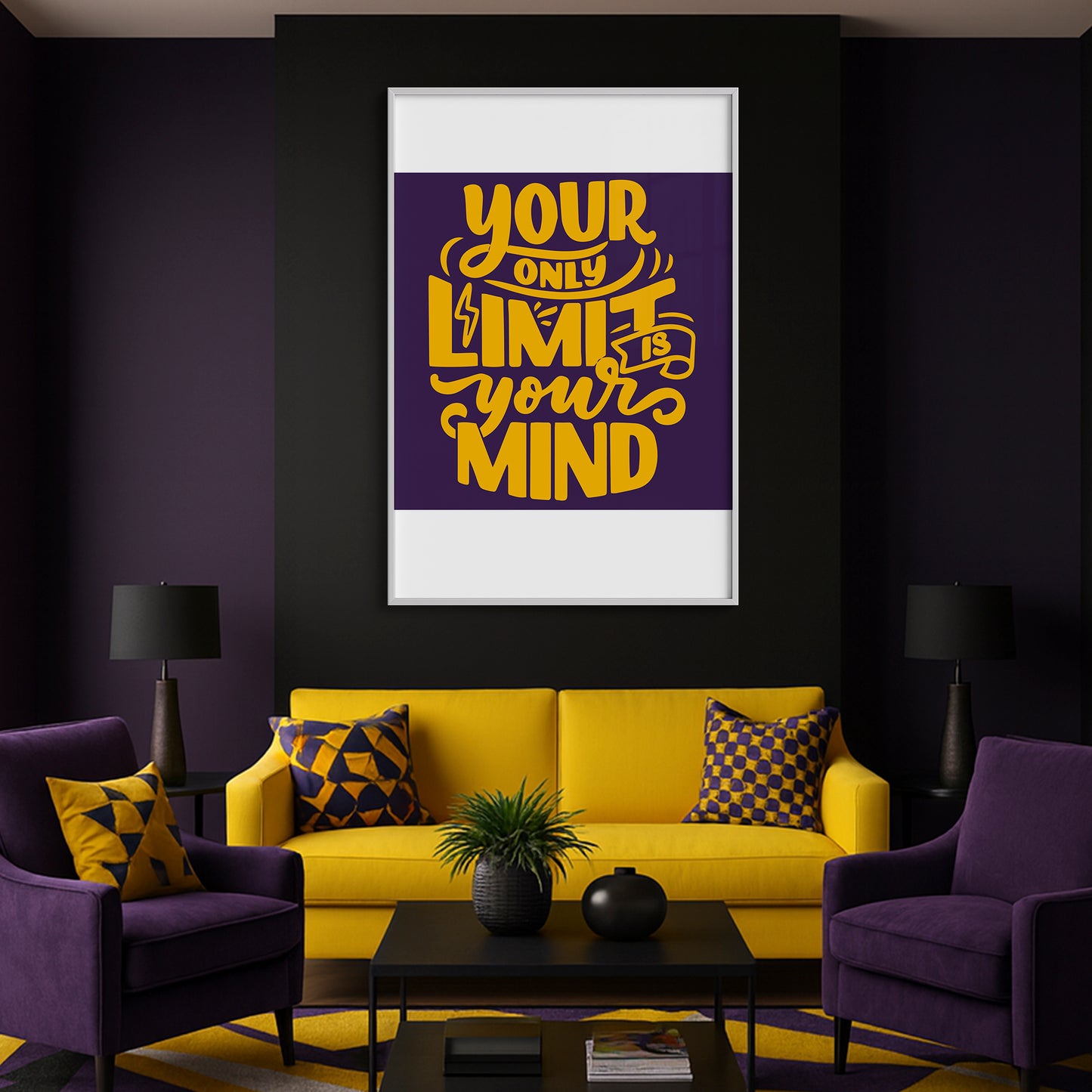 Your Only Limit is Your Mind - Luxury Glass Framed Wall Art (Multiple Colors)