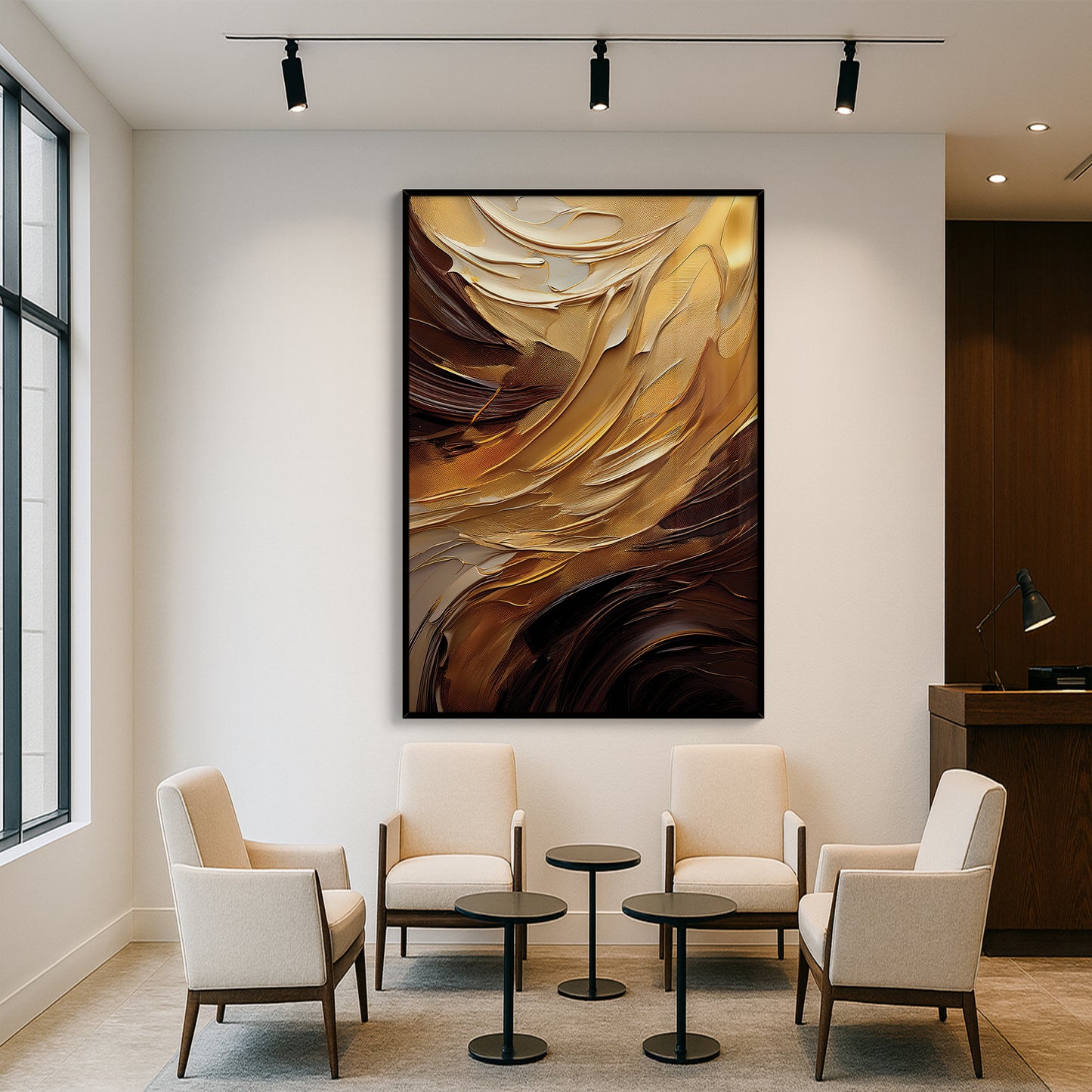 Gold Abstract Wall Art – Textured Modern Elegance