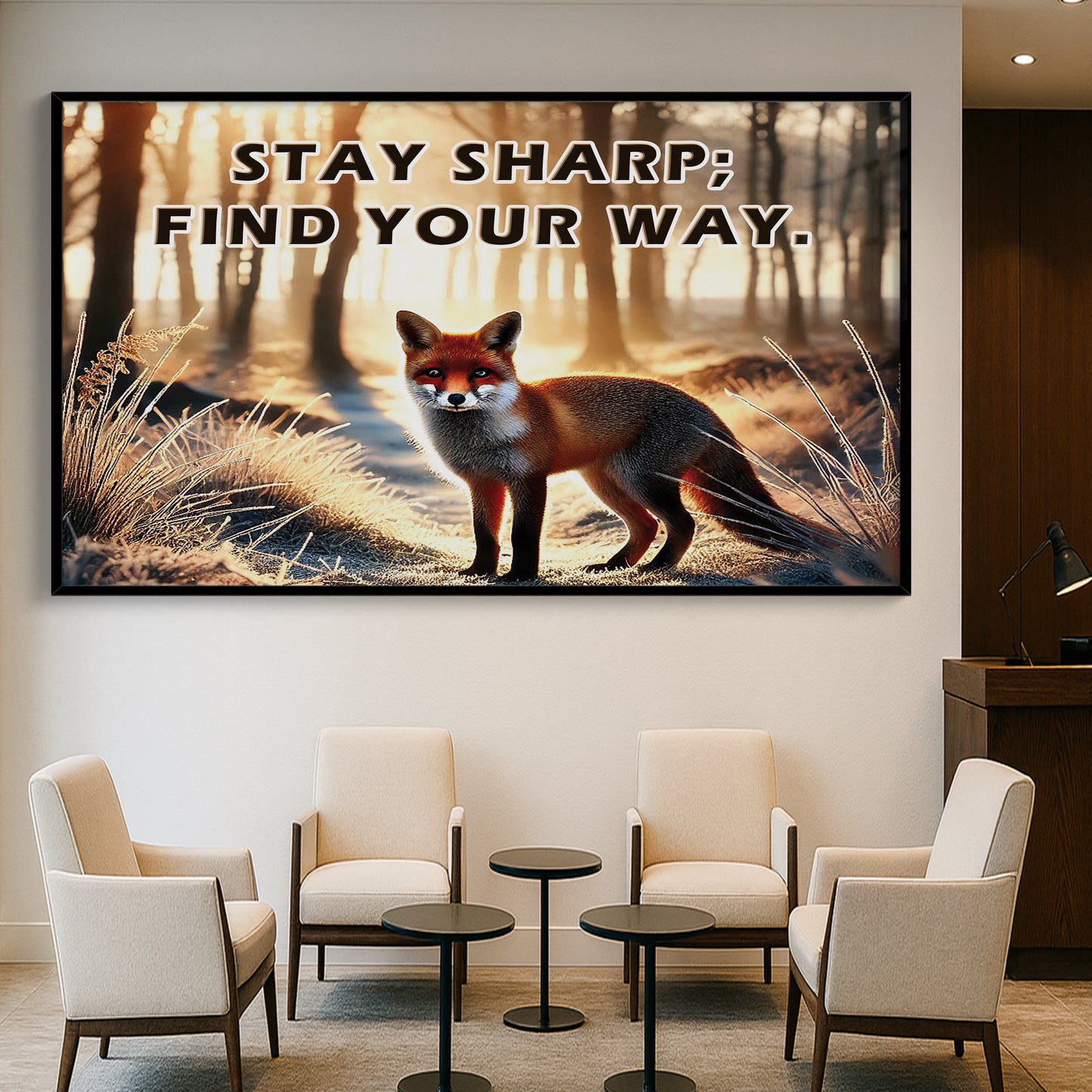 The Clever Fox – Stay Sharp, Motivational Wall Art