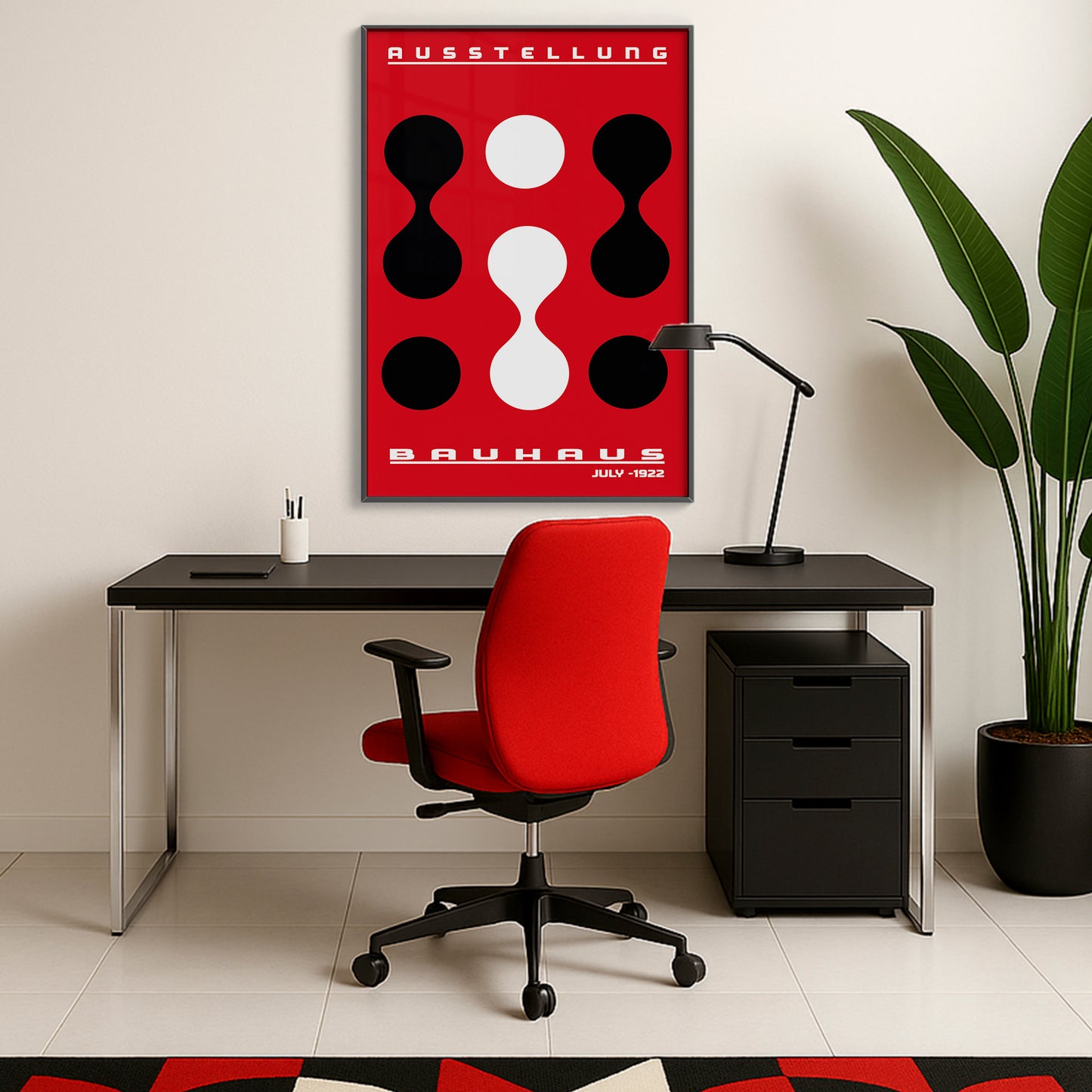 Form & Rhythm - Bauhaus Exhibition 1922 | Luxury Framed Glass Wall Art (Multiple Colors)