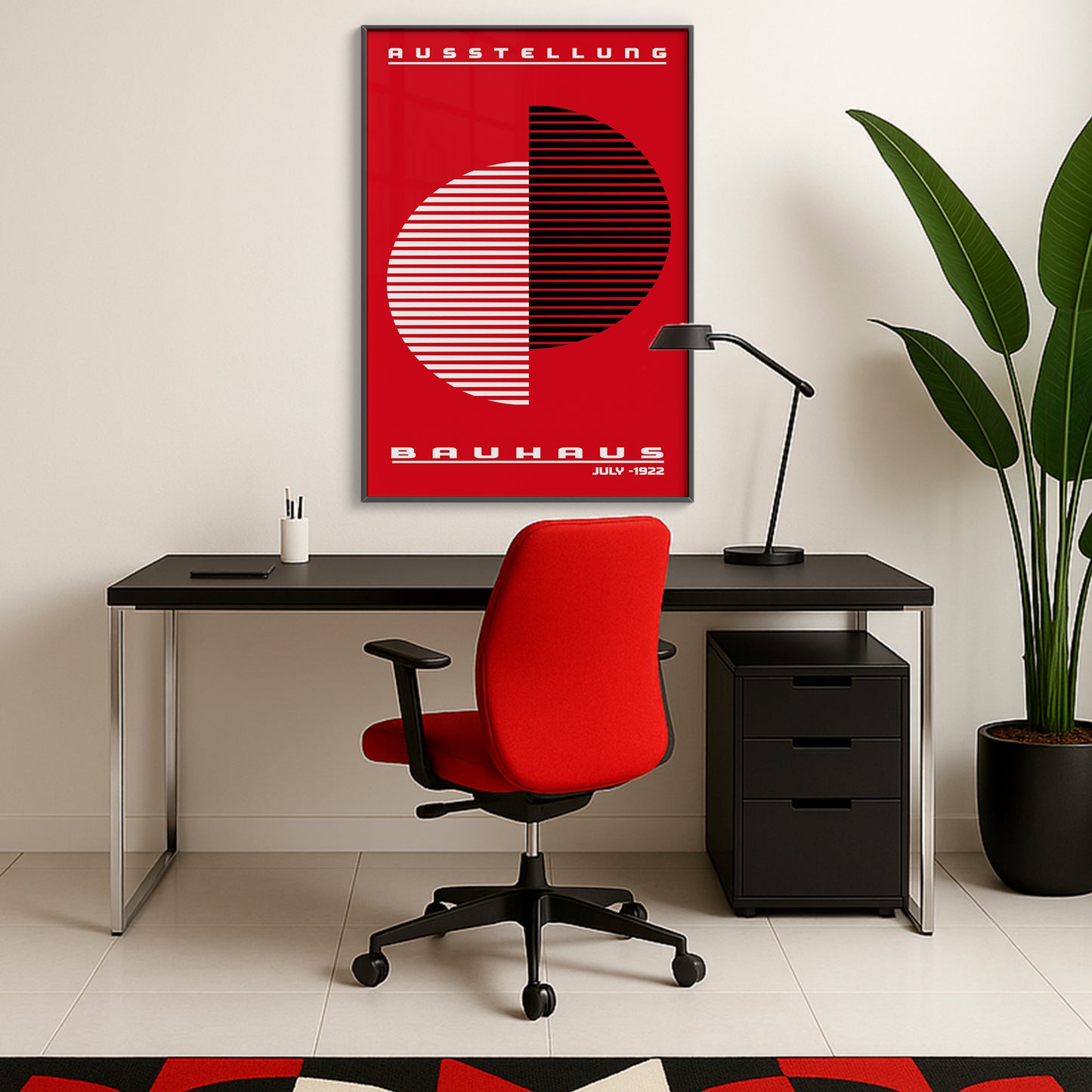 Lines of Thought – Bauhaus Exhibition 1922 | Luxury Framed Glass Art (Multiple Colors)