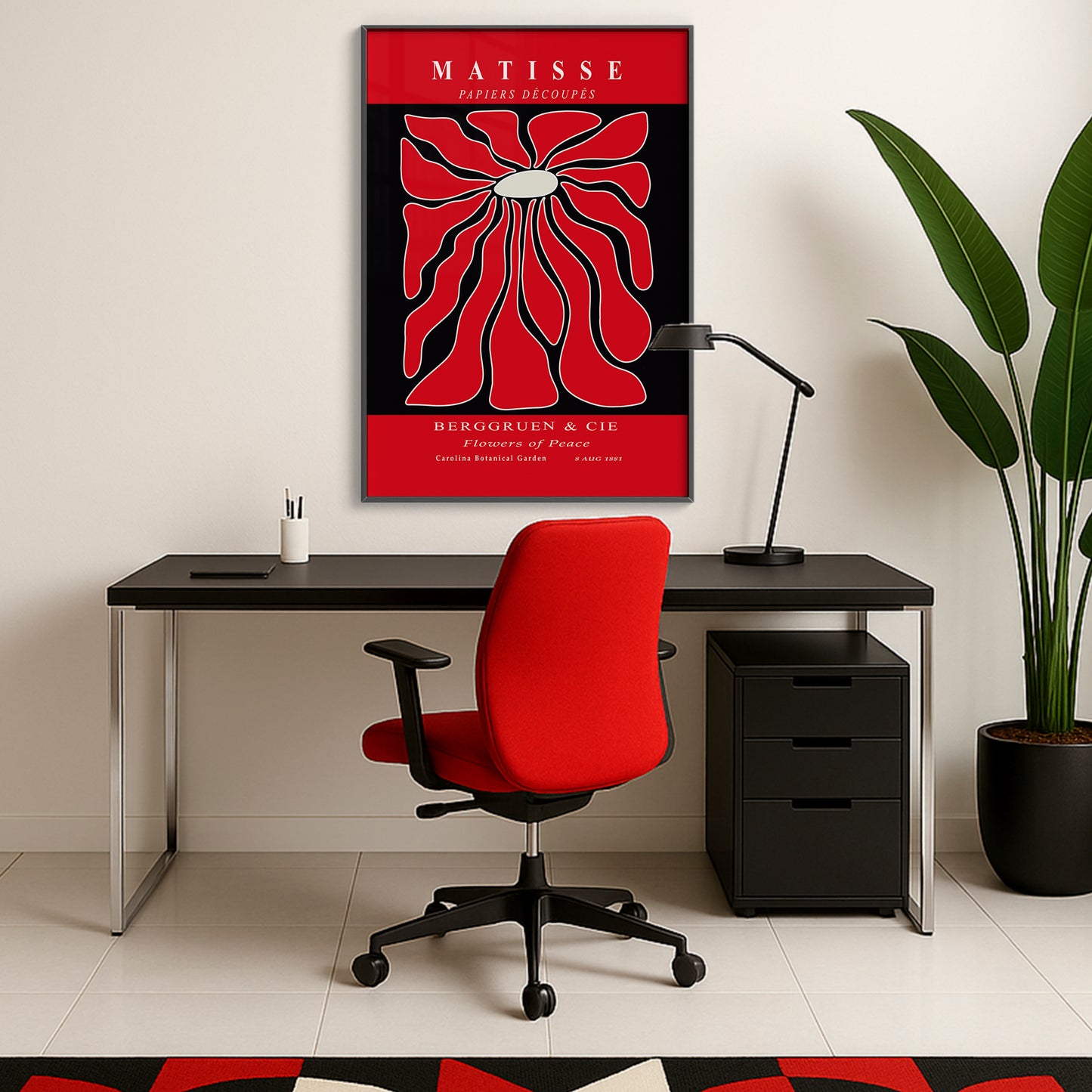 Timeless Elegance - Modern Matisse Inspired Geometric Wall Art β Luxury Glass Framed Wall Decoration (Multiple Colors)