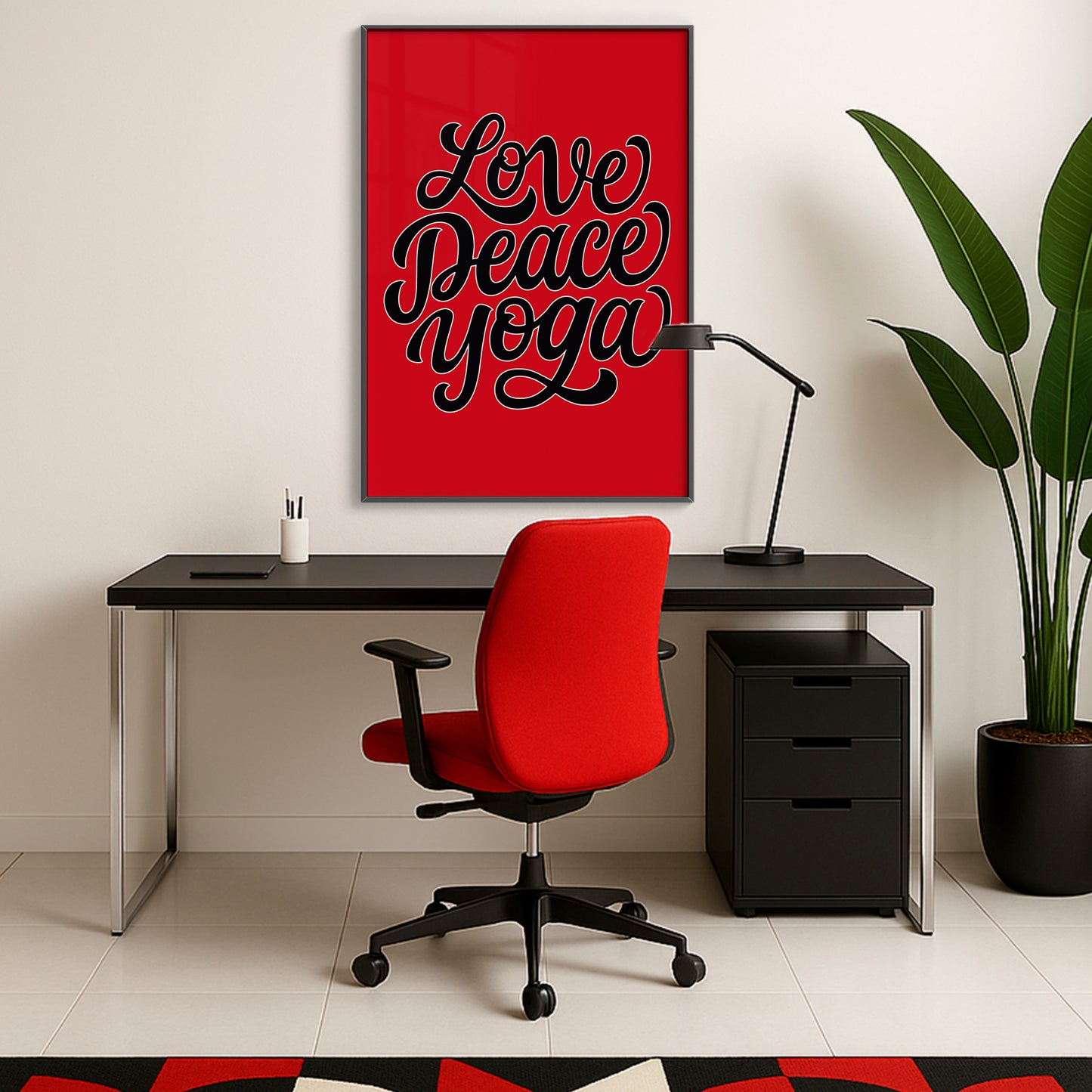 Love Peace Yoga - Luxury Framed Wall Art (Multiple Colors)