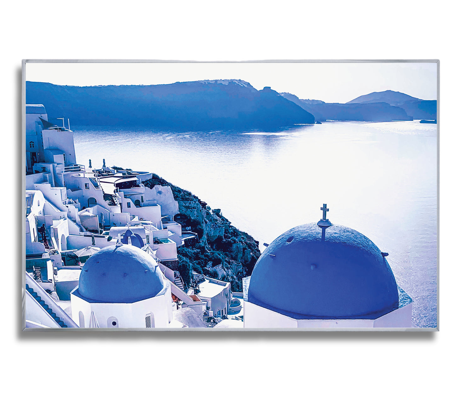 Blue Domes of Oia, Santorini – Aerial View Overlooking Caldera