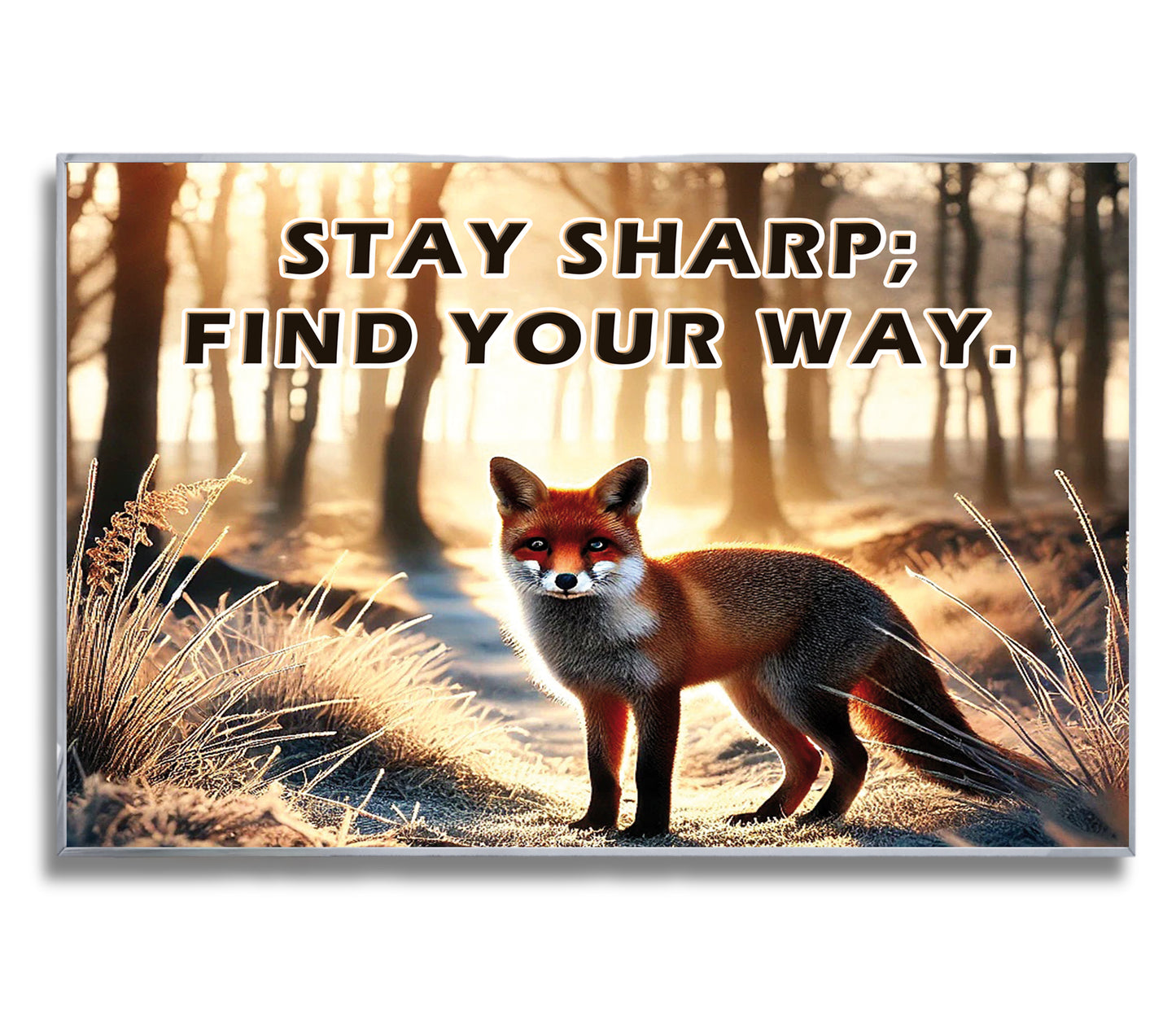 The Clever Fox – Stay Sharp, Motivational Wall Art