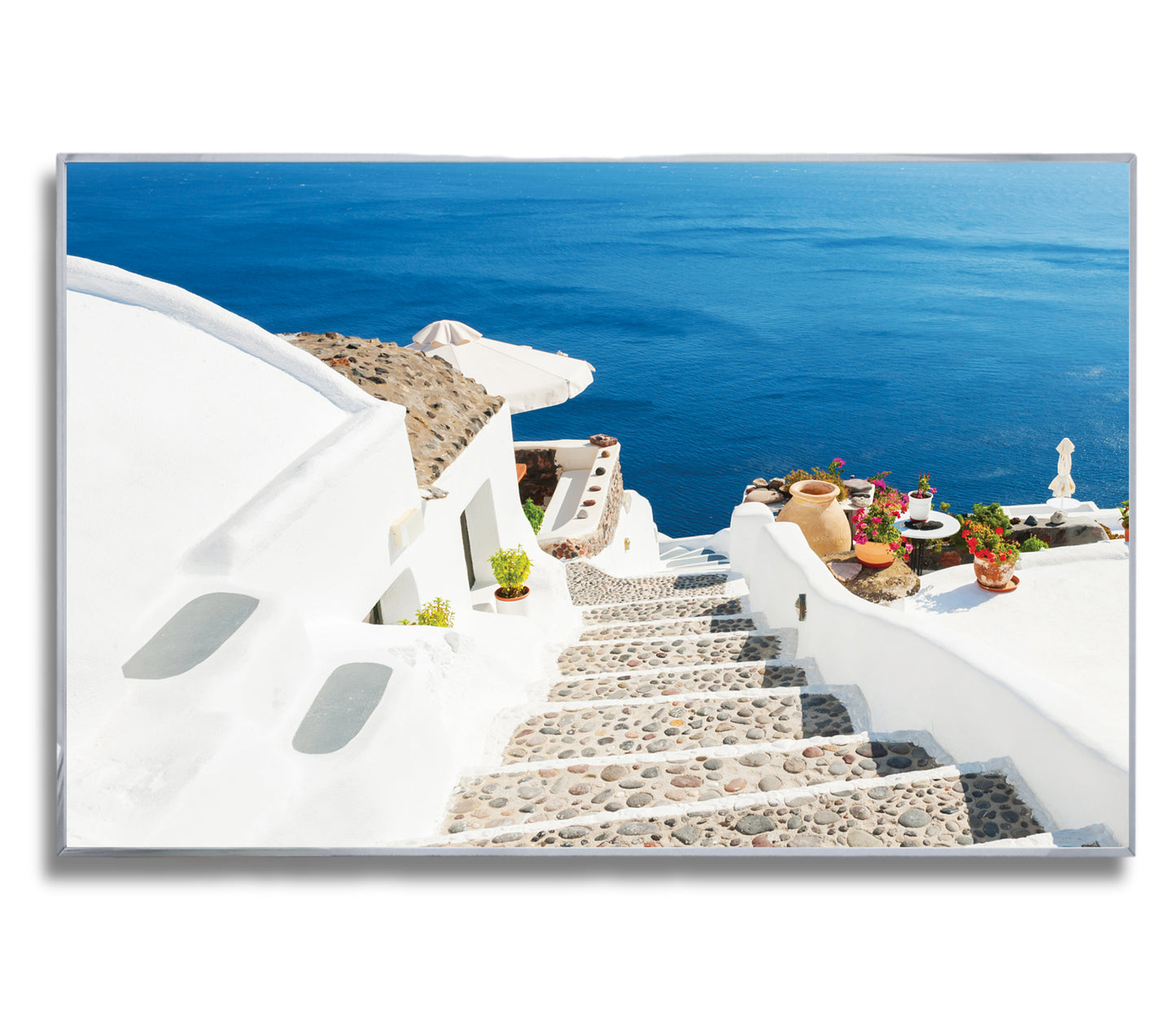 Santorini Cliffside Stairs – Greek Island Wall Art