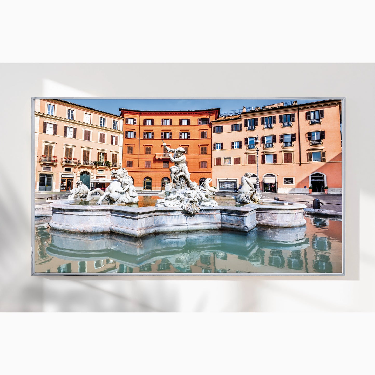 Fountain of Neptune – Baroque Sculpture in Piazza Navona, Rome | Premium Wall Art