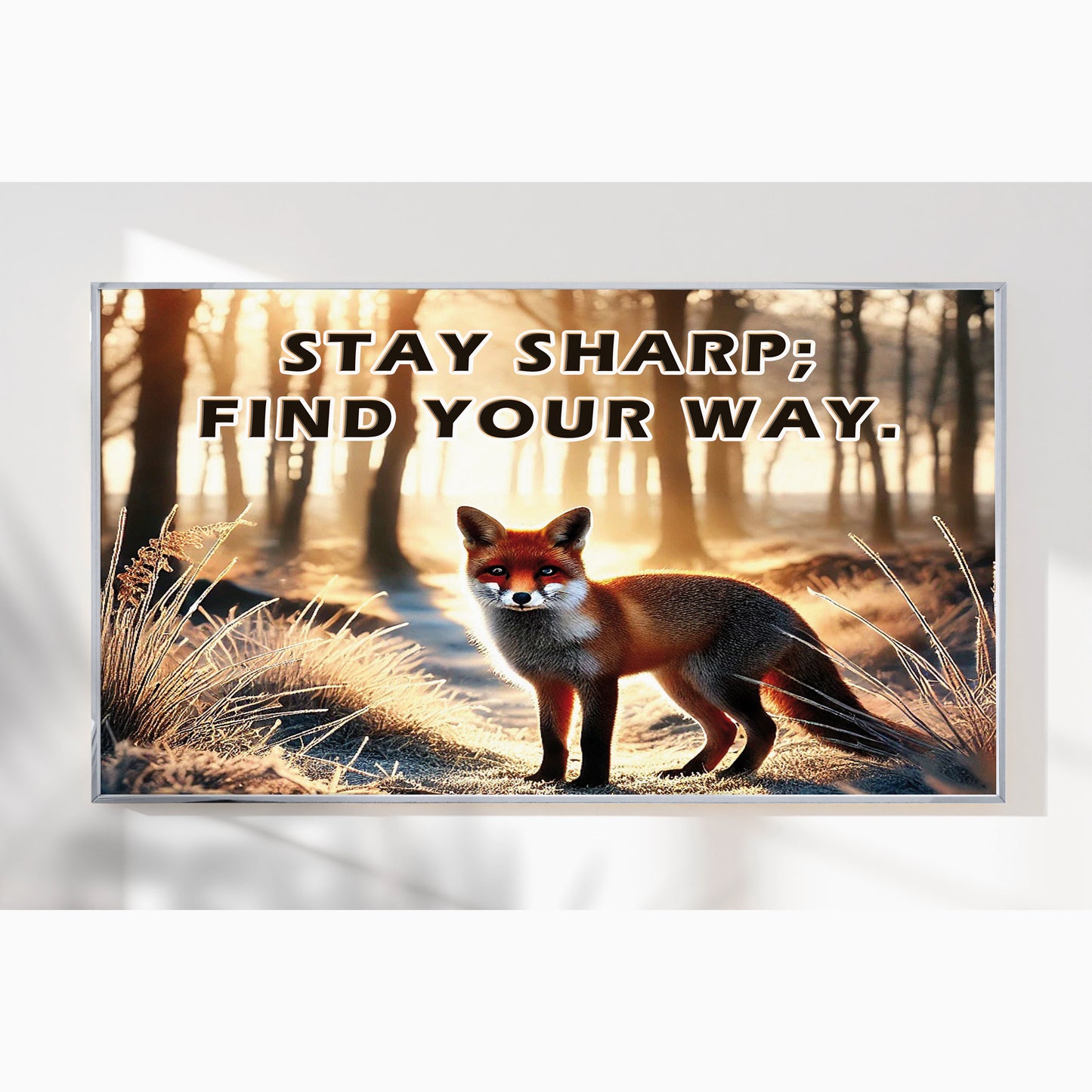 The Clever Fox – Stay Sharp, Motivational Wall Art