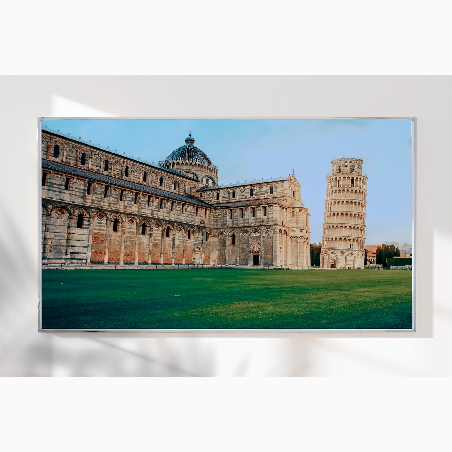 Leaning Tower of Pisa at Sunset – Iconic Italian Landmark | High-Gloss Glass Print