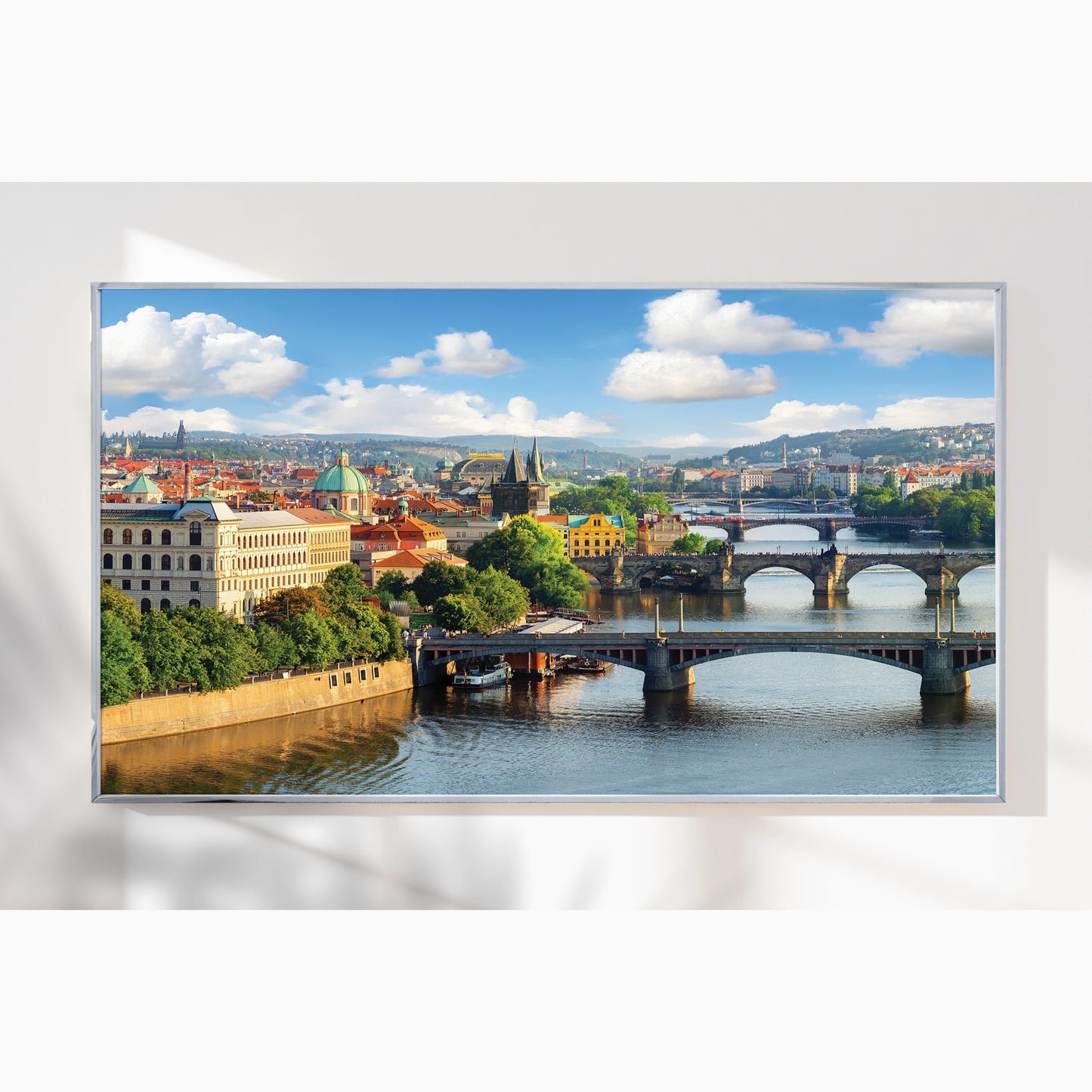 Prague Bridges Over Vltava River β European Cityscape Wall Art