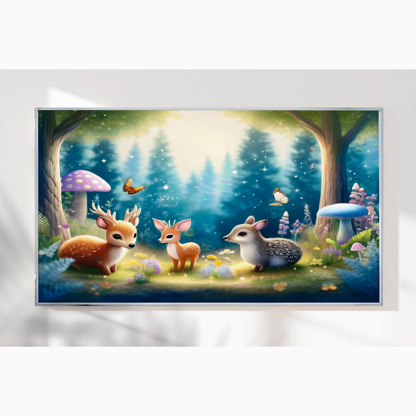 Woodland Babies Gathering – Whimsical Forest Nursery Art