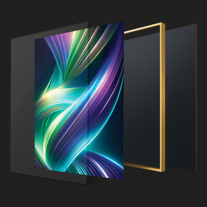 Radiant Ribbon Light Abstract Wall Art – Futuristic Modern Décor
