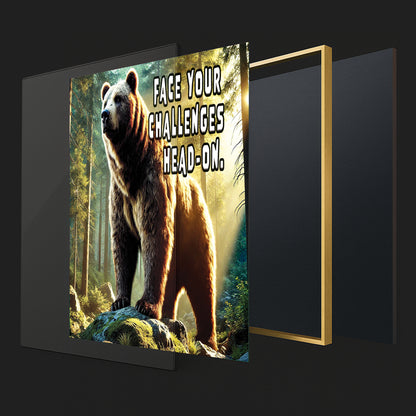 The Fearless Bear – Face Your Challenges Motivational Wall Art