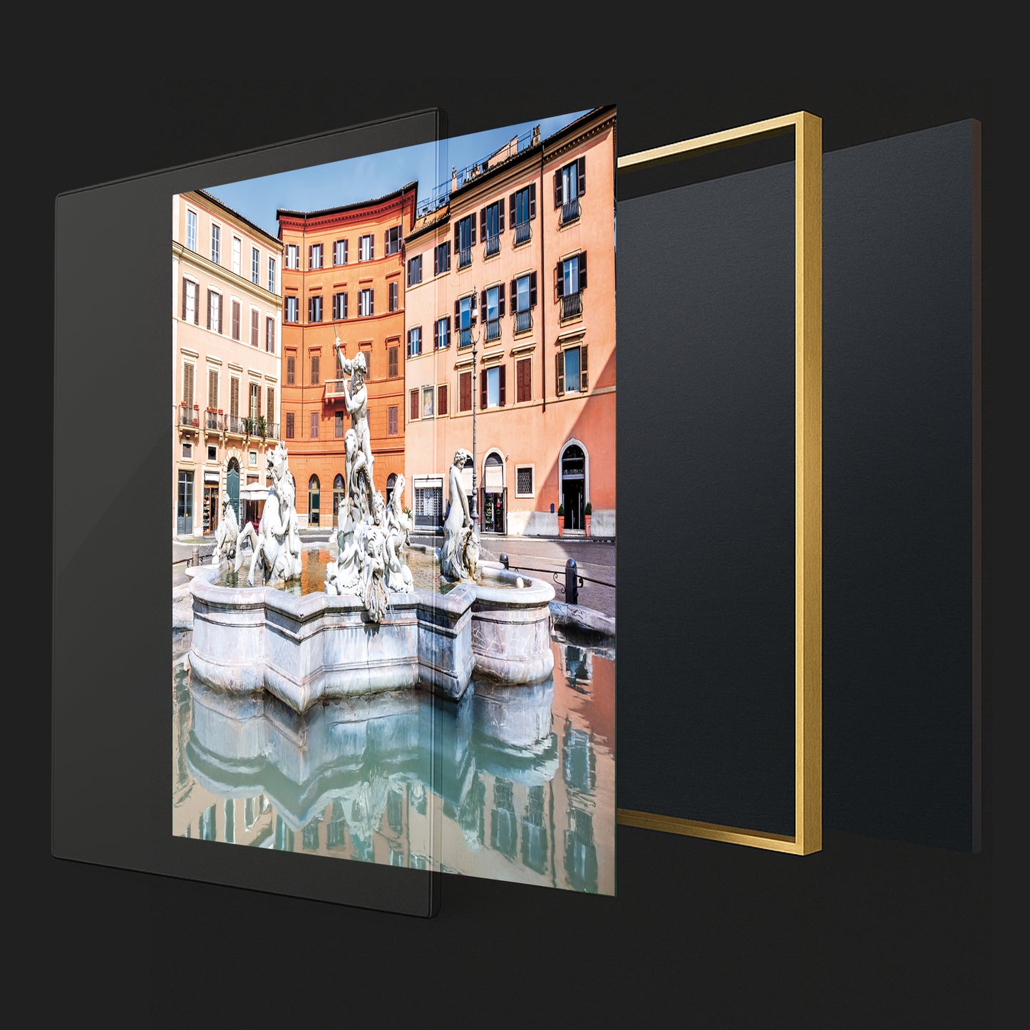 Fountain of Neptune – Baroque Sculpture in Piazza Navona, Rome | Premium Wall Art