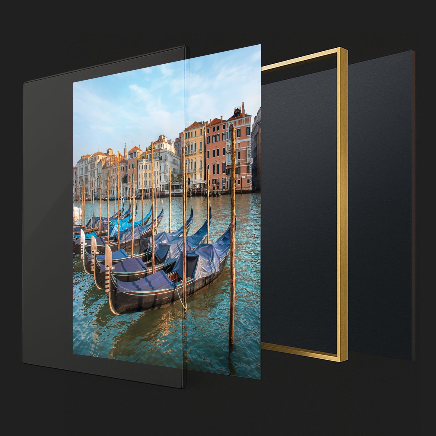 Gondolas on the Grand Canal – Venice Wall Art, Romantic European Travel Decor